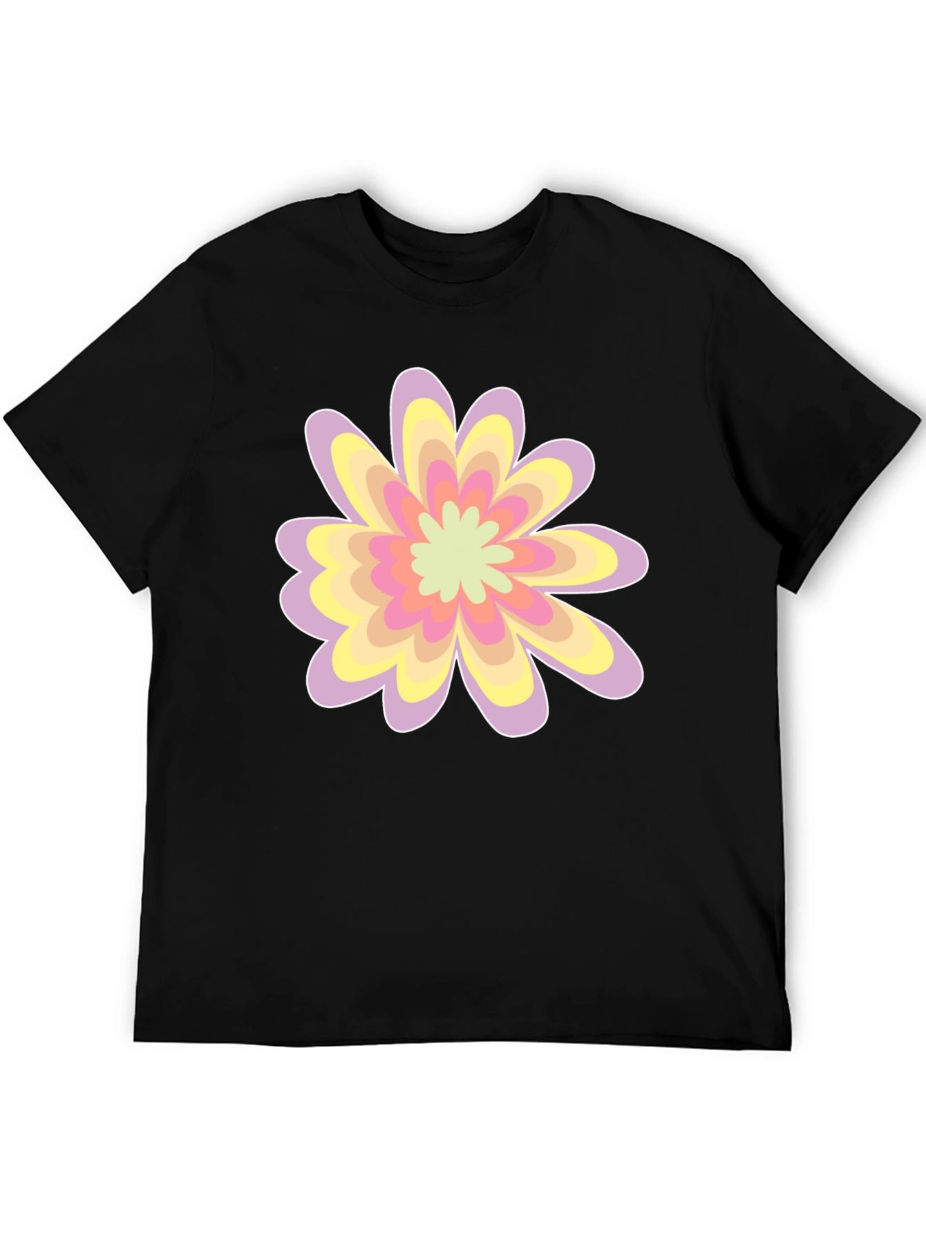 Floral Graphic Tee - Black Cotton Blend