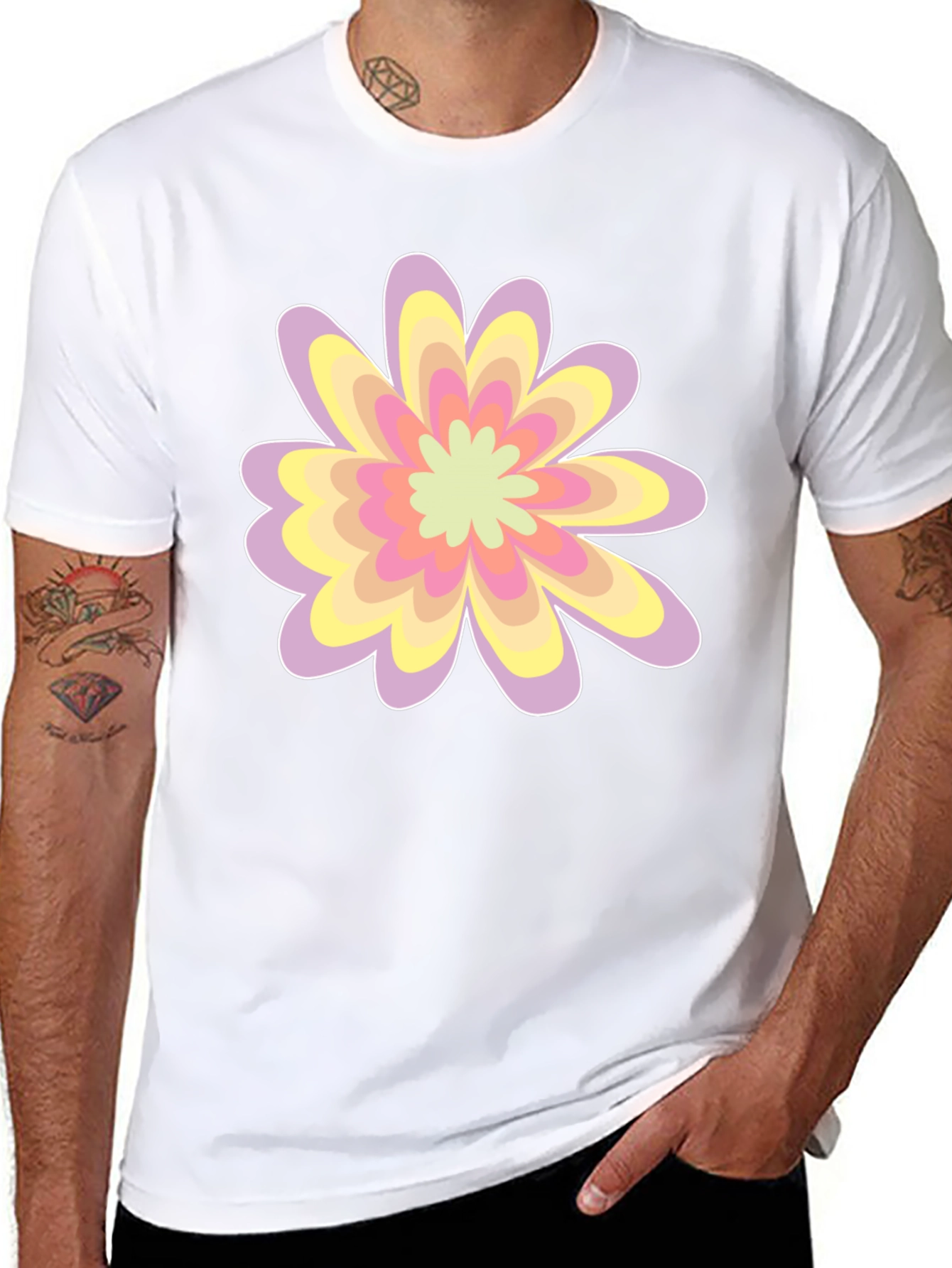 Floral Graphic Tee - Black Cotton Blend