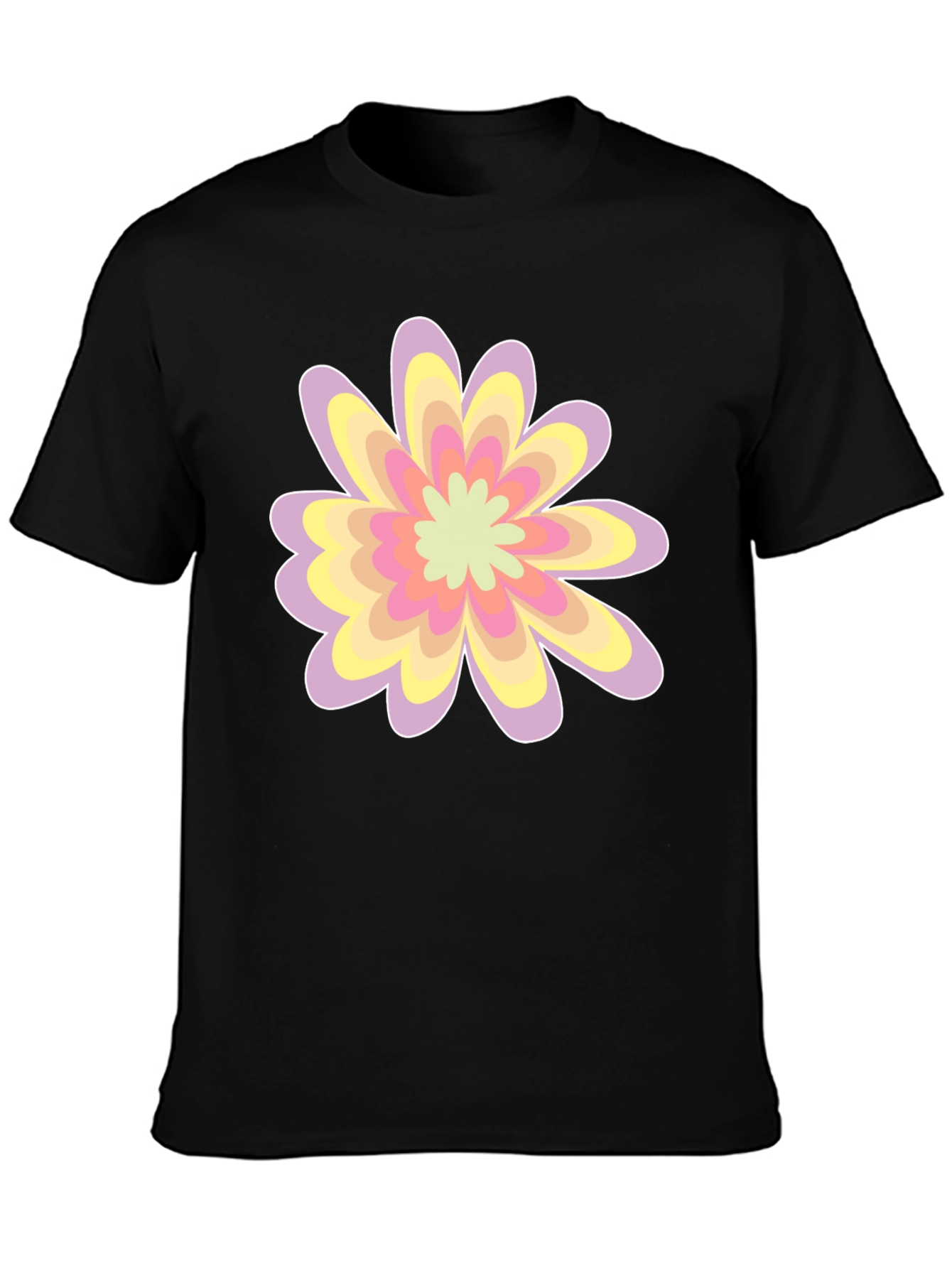Floral Graphic Tee - Black Cotton Blend