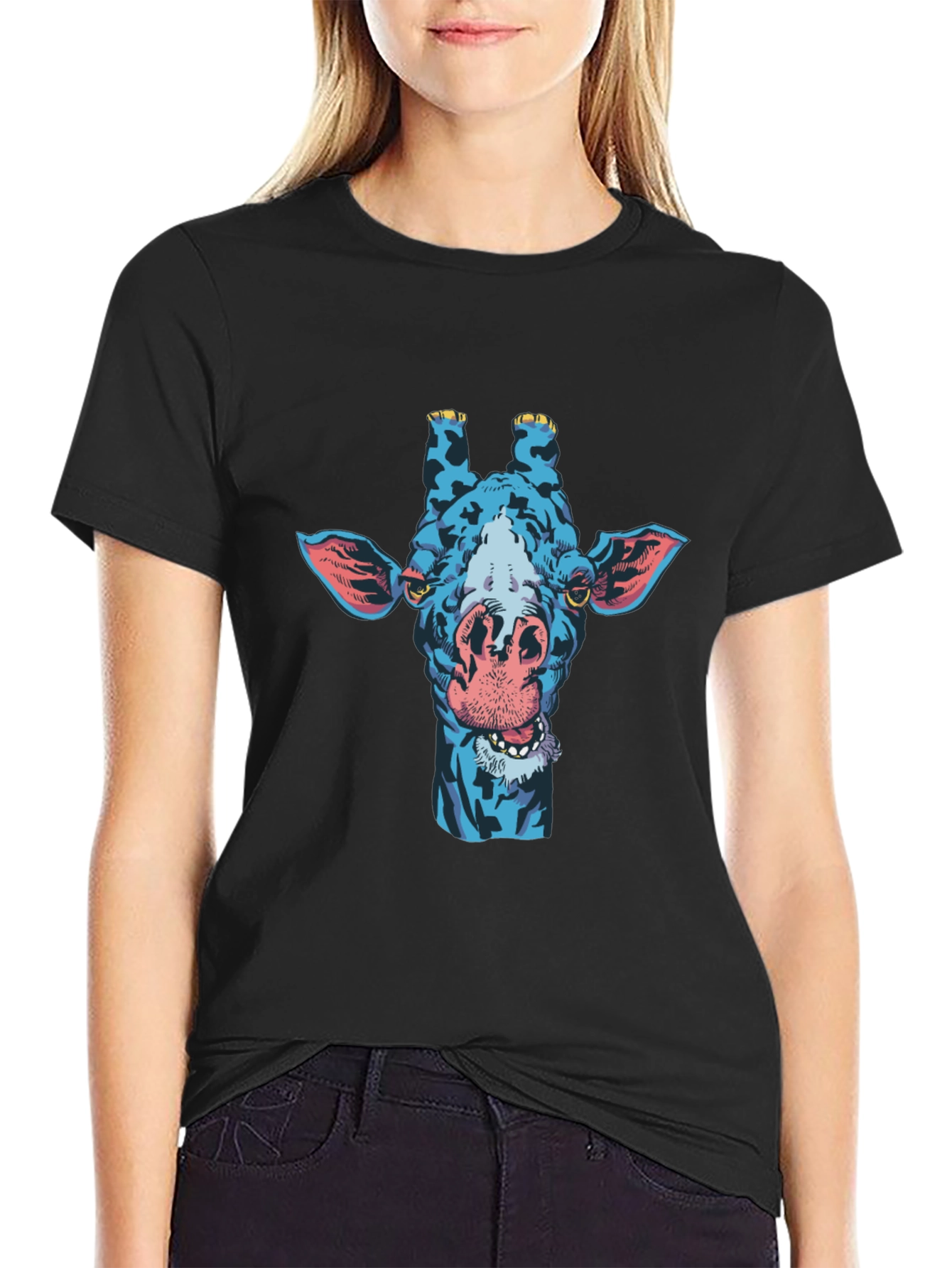 Blue Giraffe Graphic Tee - Unique Mens T-Shirt