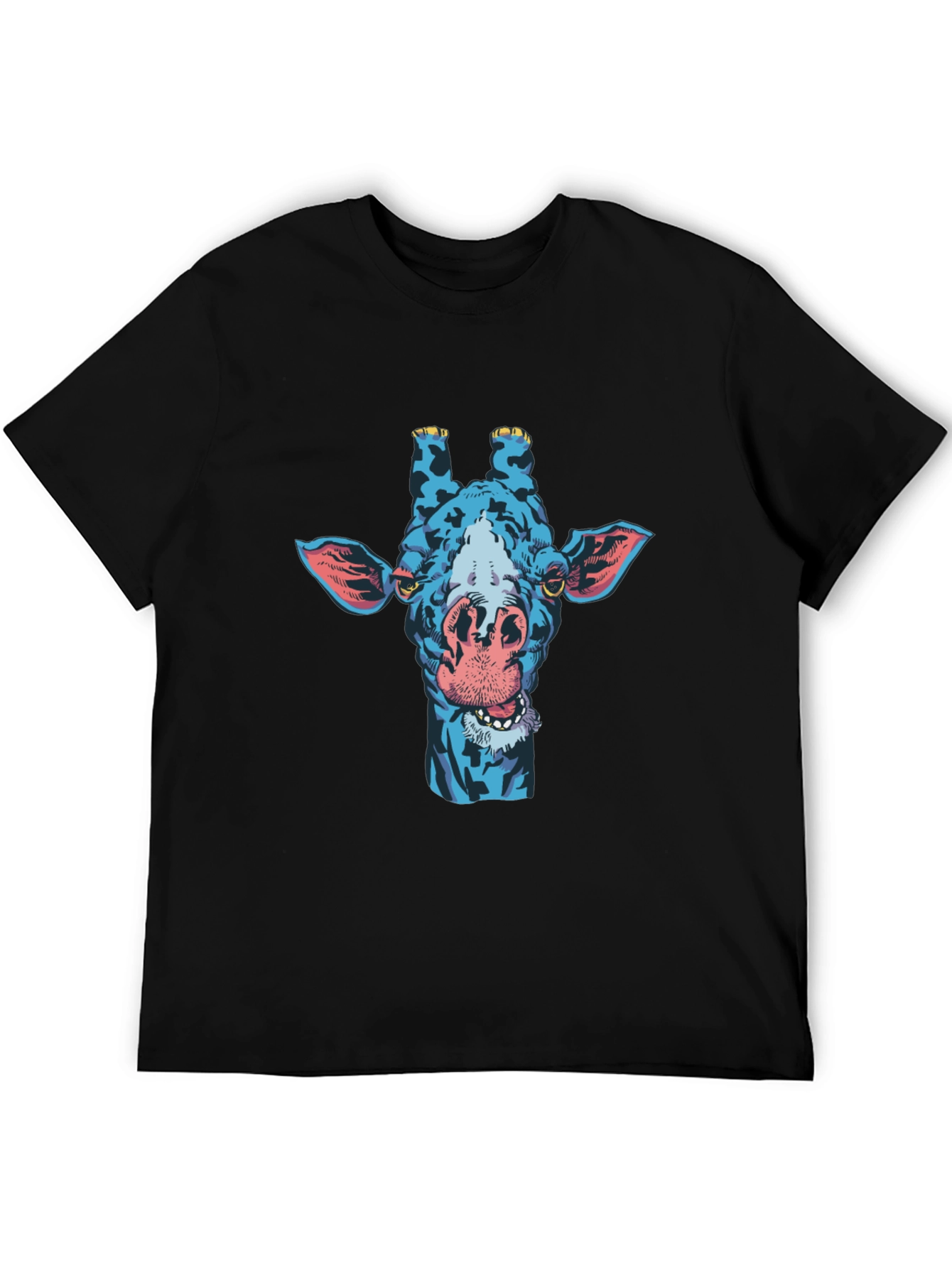 Blue Giraffe Graphic Tee - Unique Mens T-Shirt
