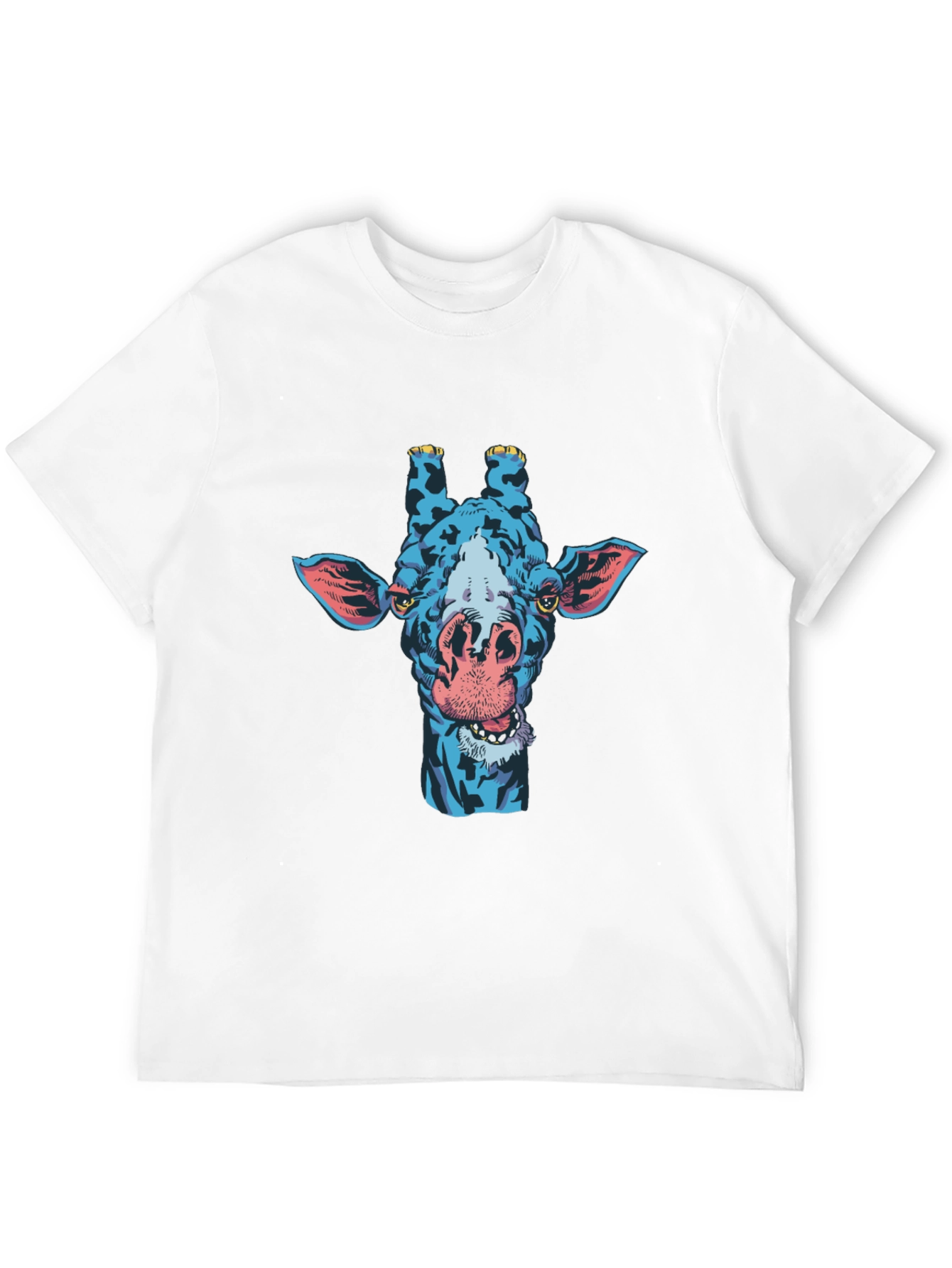 Blue Giraffe Graphic Tee - Unique Mens T-Shirt