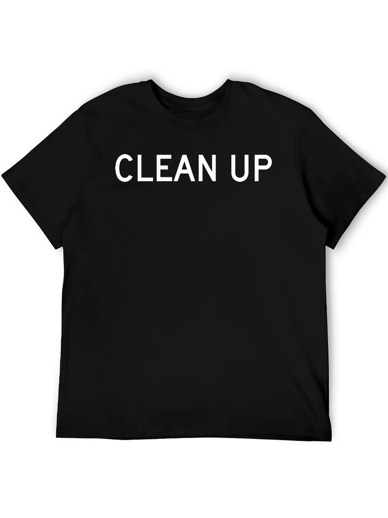 Clean Up Graphic Tee - Black Cotton Casual T-Shirt