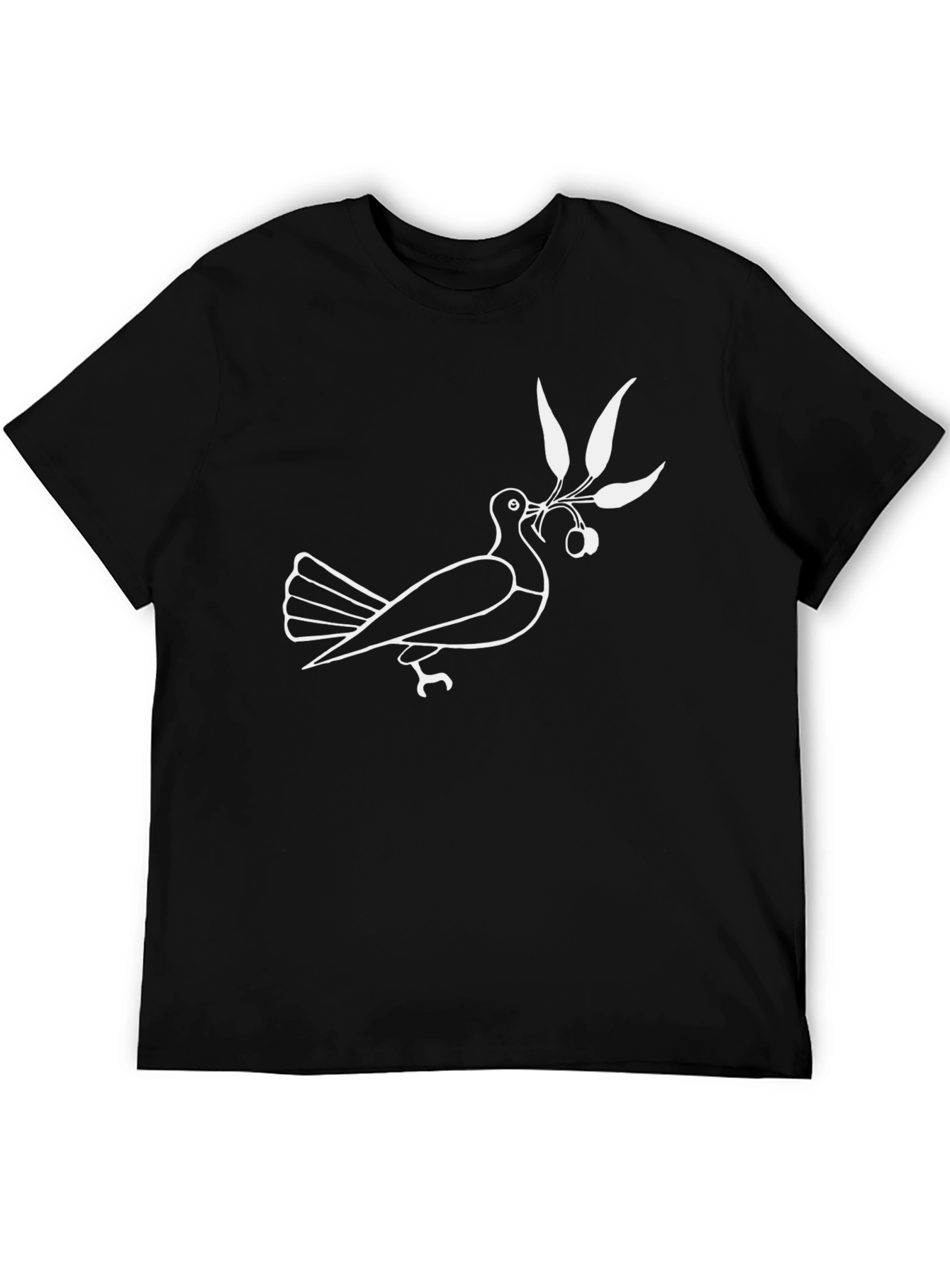 Peace Dove Olive Branch Graphic Tee - Black