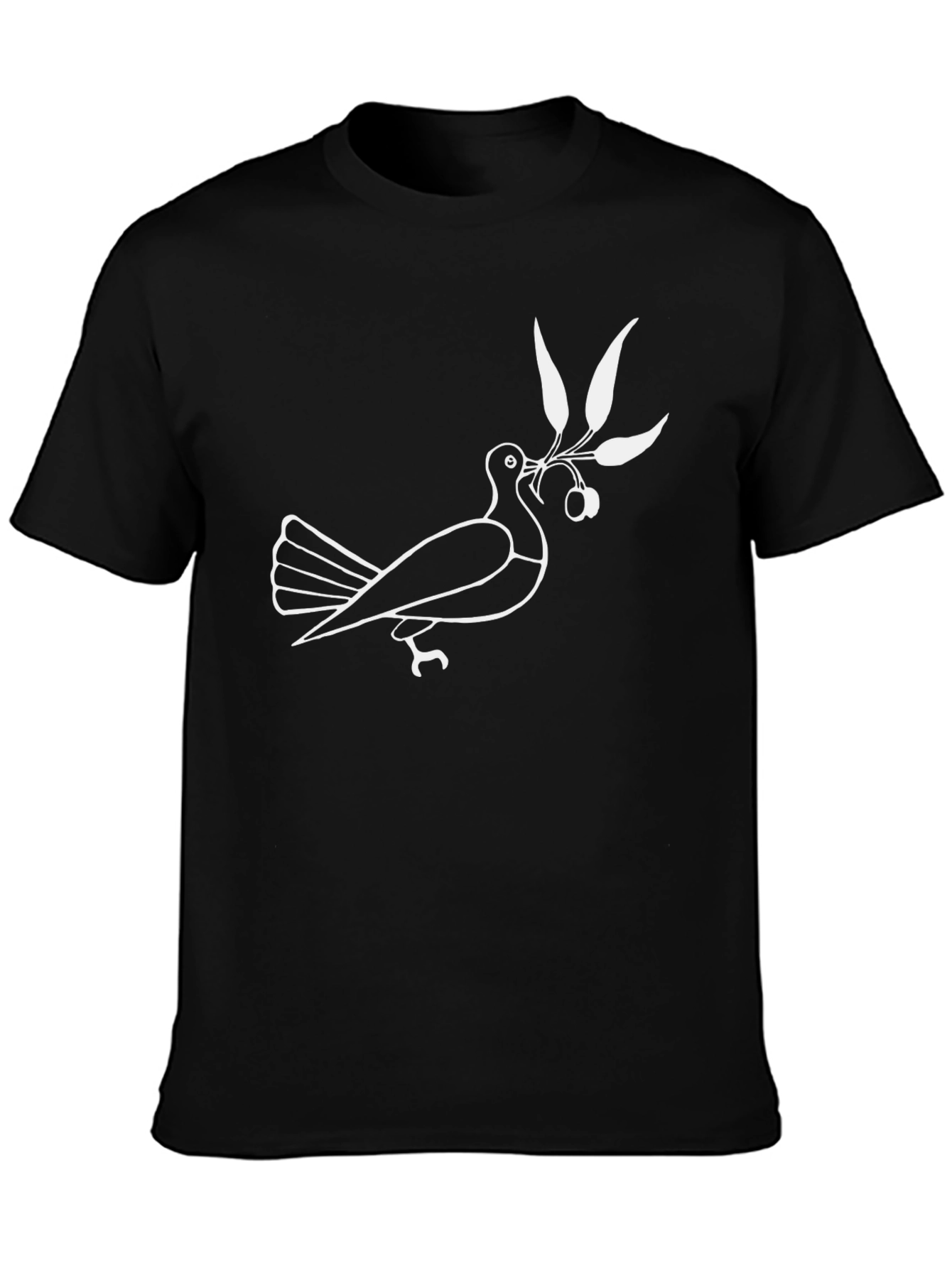 Peace Dove Olive Branch Graphic Tee - Black