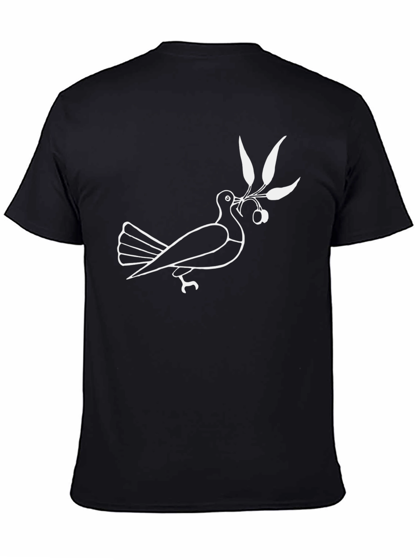 Peace Dove Olive Branch Graphic Tee - Black