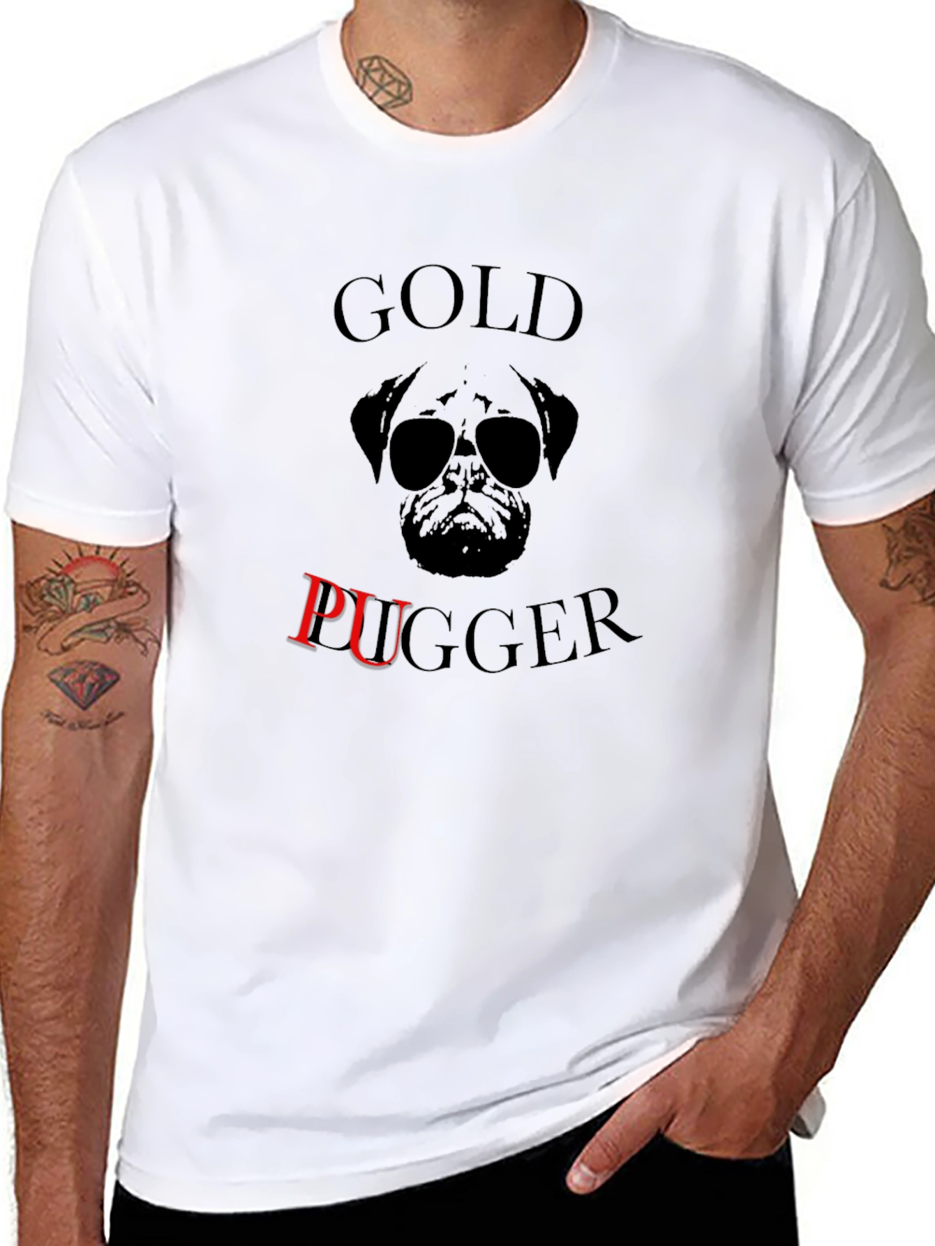 Gold Pugger Black T-Shirt
