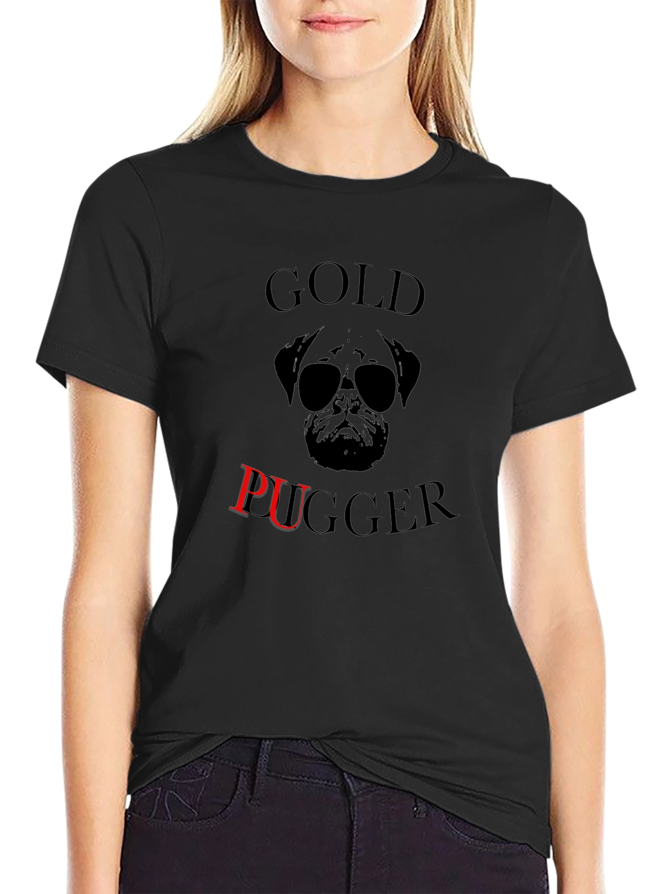 Gold Pugger Black T-Shirt