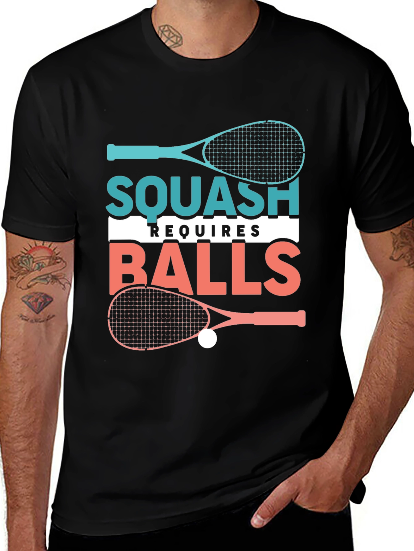 Squash Requires Balls Graphic T-Shirt