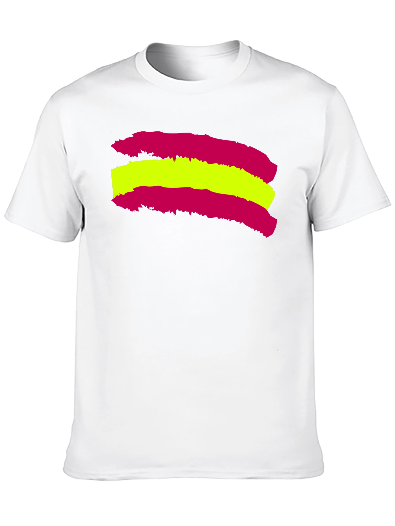 Spain Flag Brush Stroke Black T-Shirt