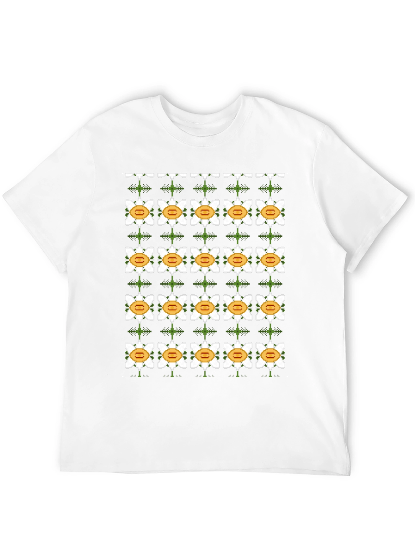 Pixel Flower Black T-Shirt
