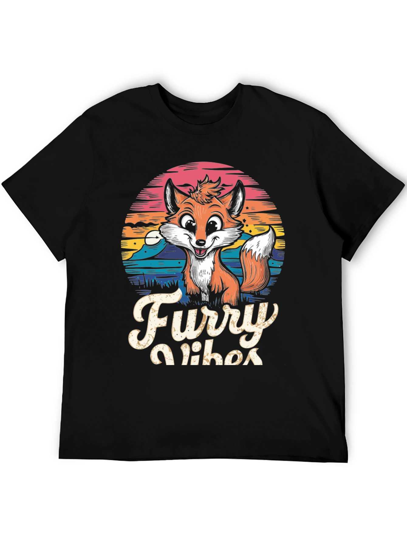Furry Vibes T-Shirt - Cute Fox Design