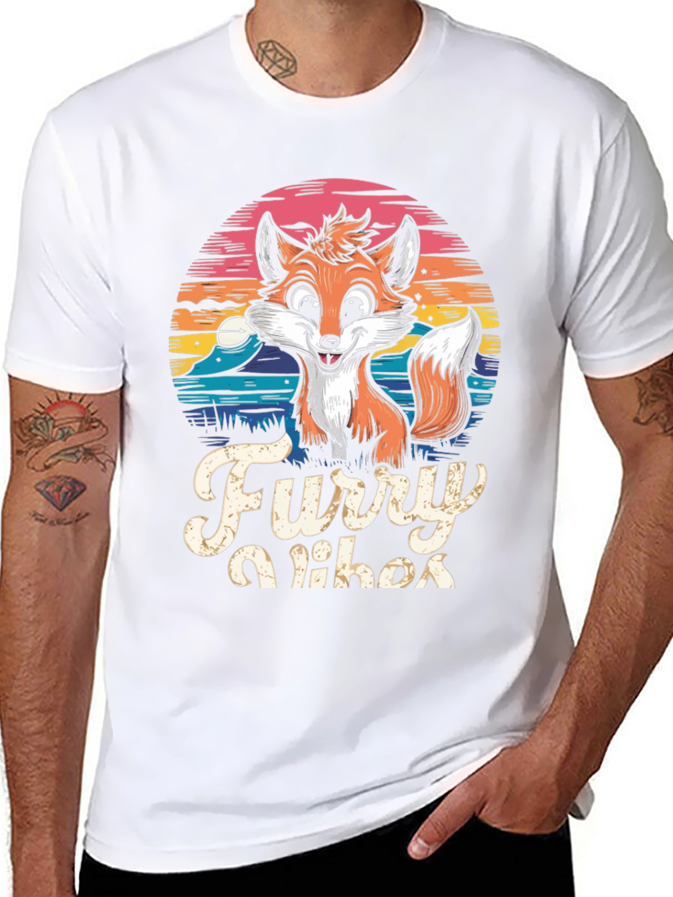 Furry Vibes T-Shirt - Cute Fox Design