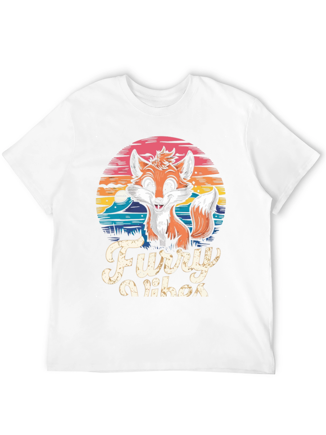 Furry Vibes T-Shirt - Cute Fox Design