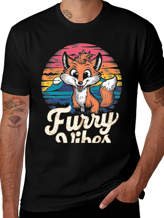 Furry Vibes T-Shirt - Cute Fox Design