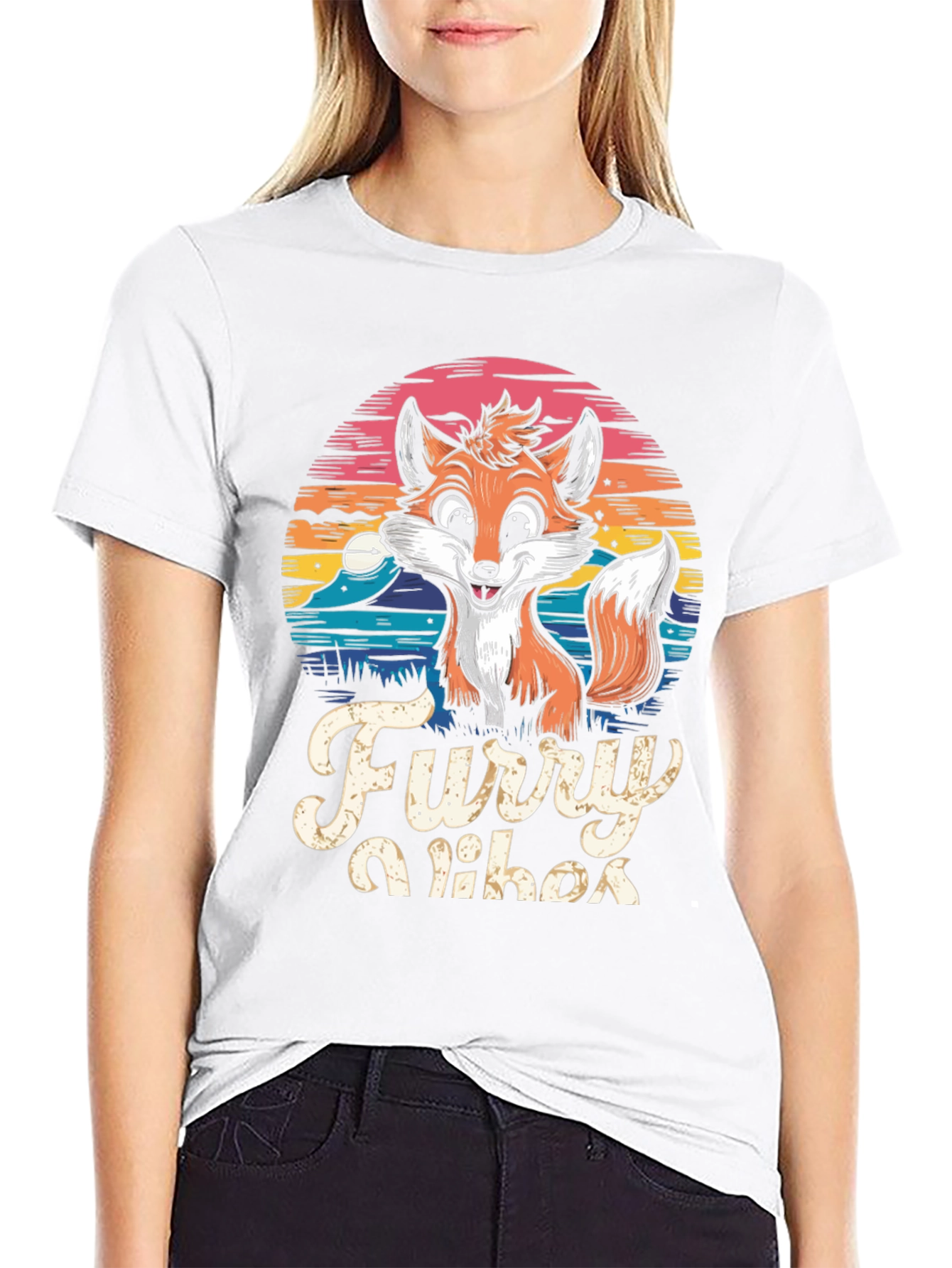 Furry Vibes T-Shirt - Cute Fox Design