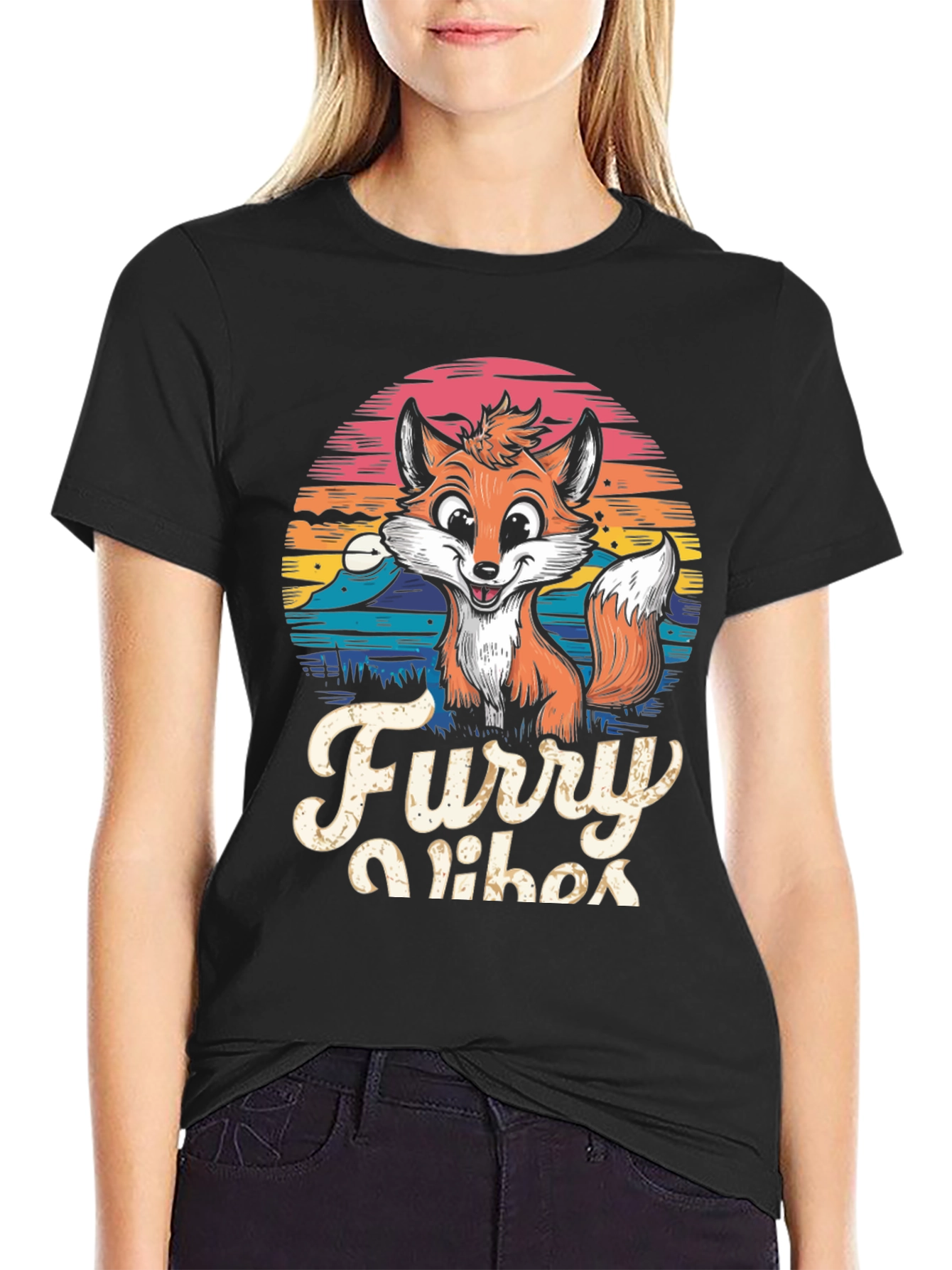 Furry Vibes T-Shirt - Cute Fox Design