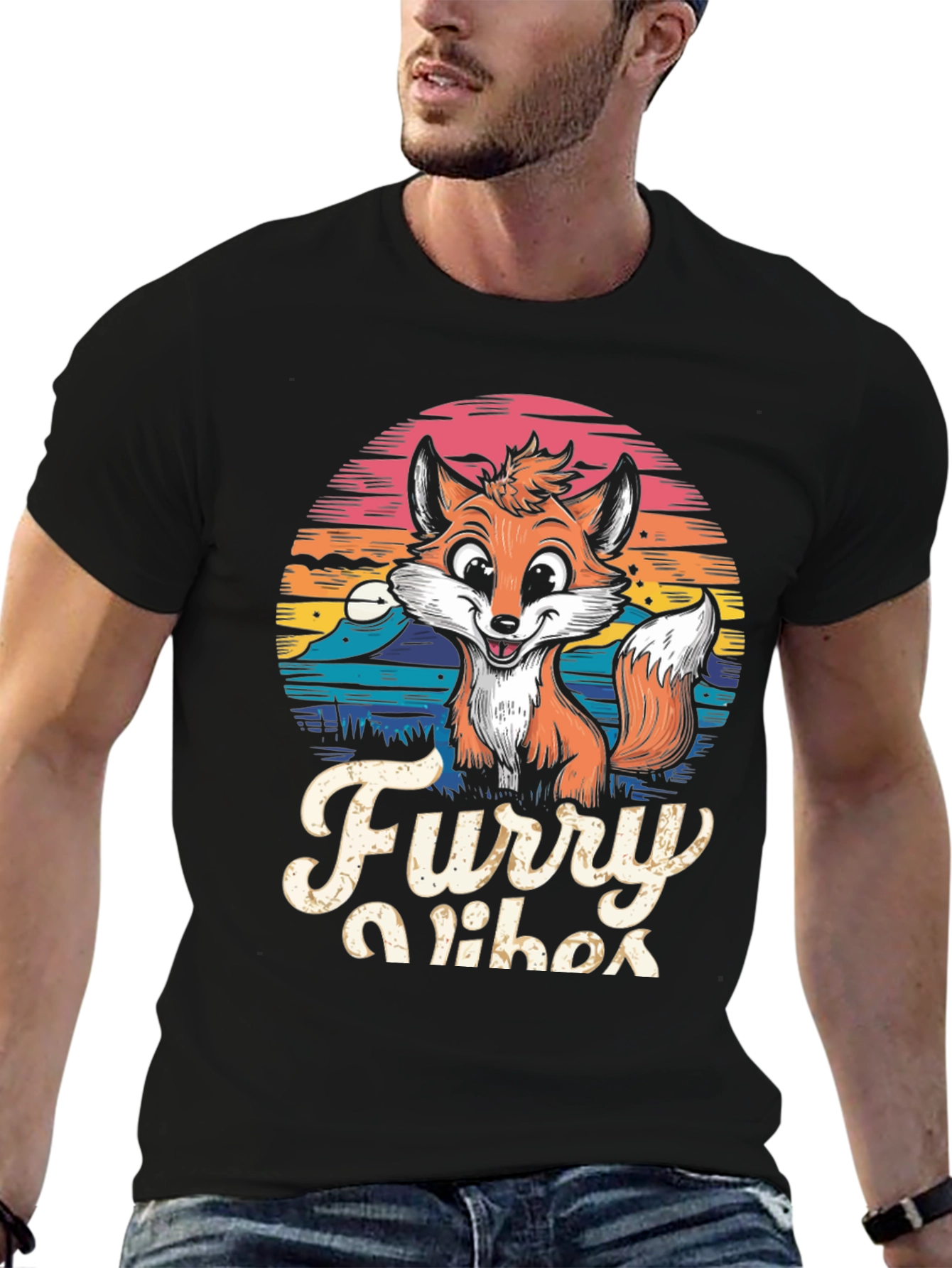 Furry Vibes T-Shirt - Cute Fox Design