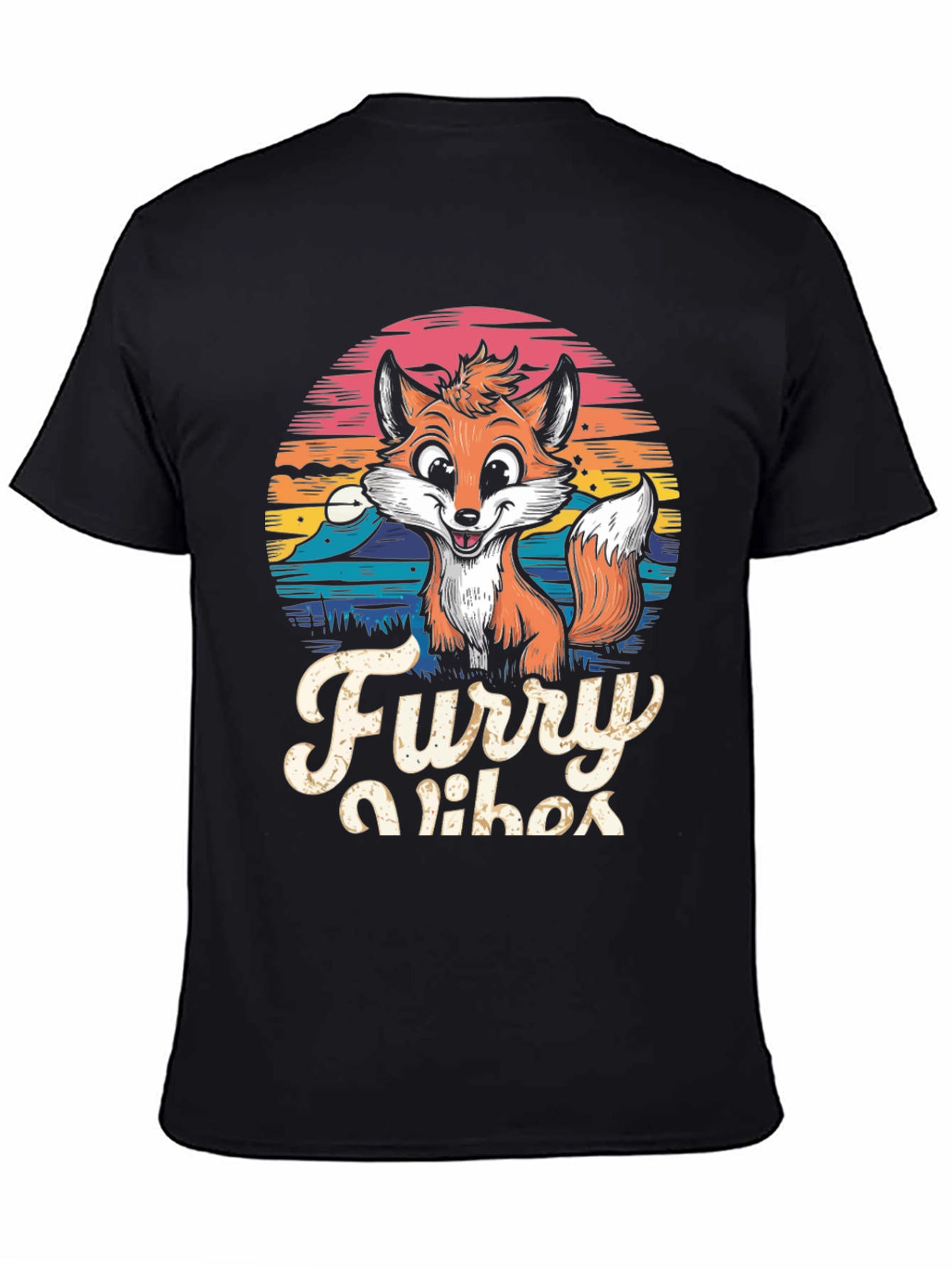 Furry Vibes T-Shirt - Cute Fox Design