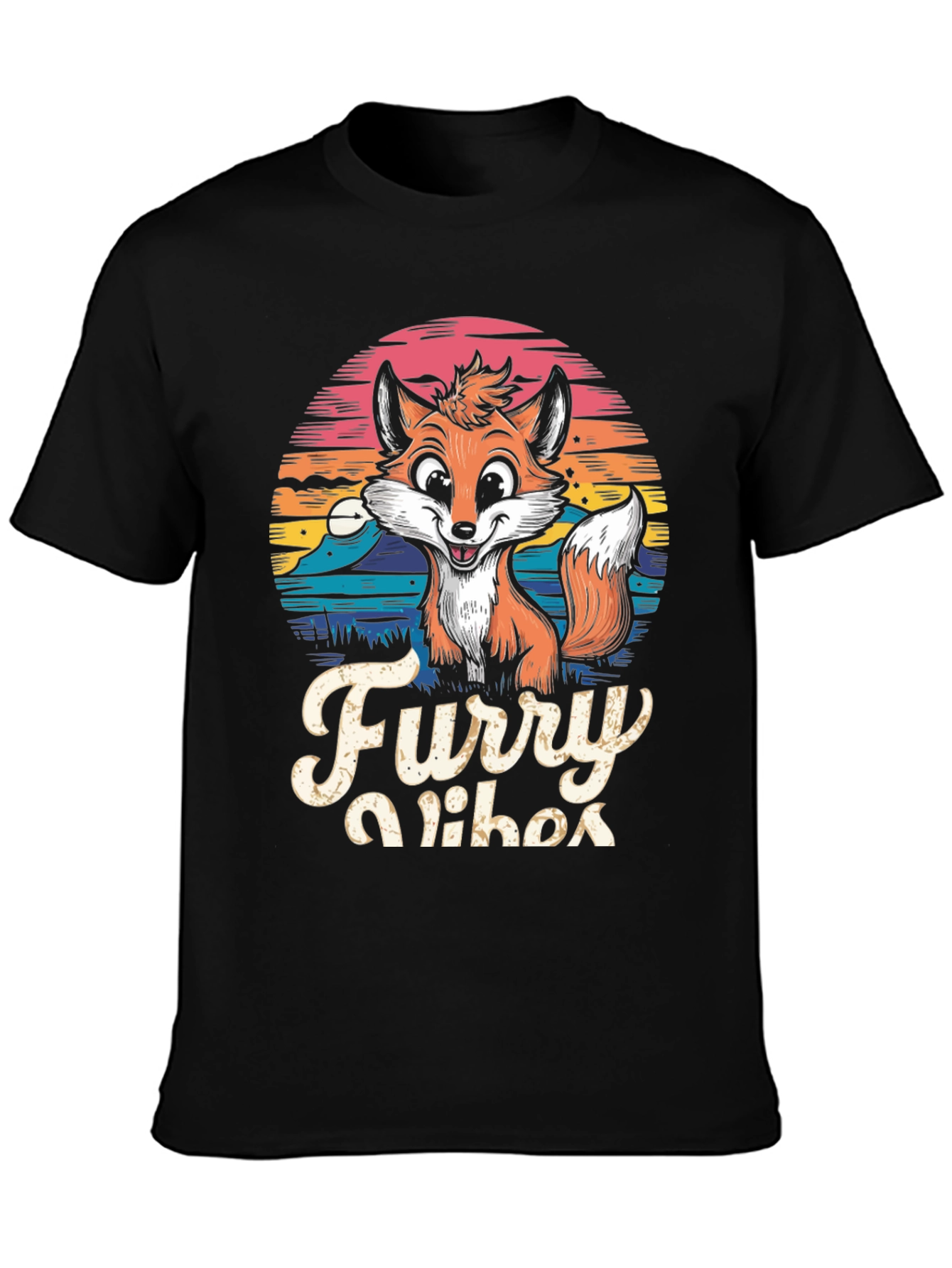 Furry Vibes T-Shirt - Cute Fox Design
