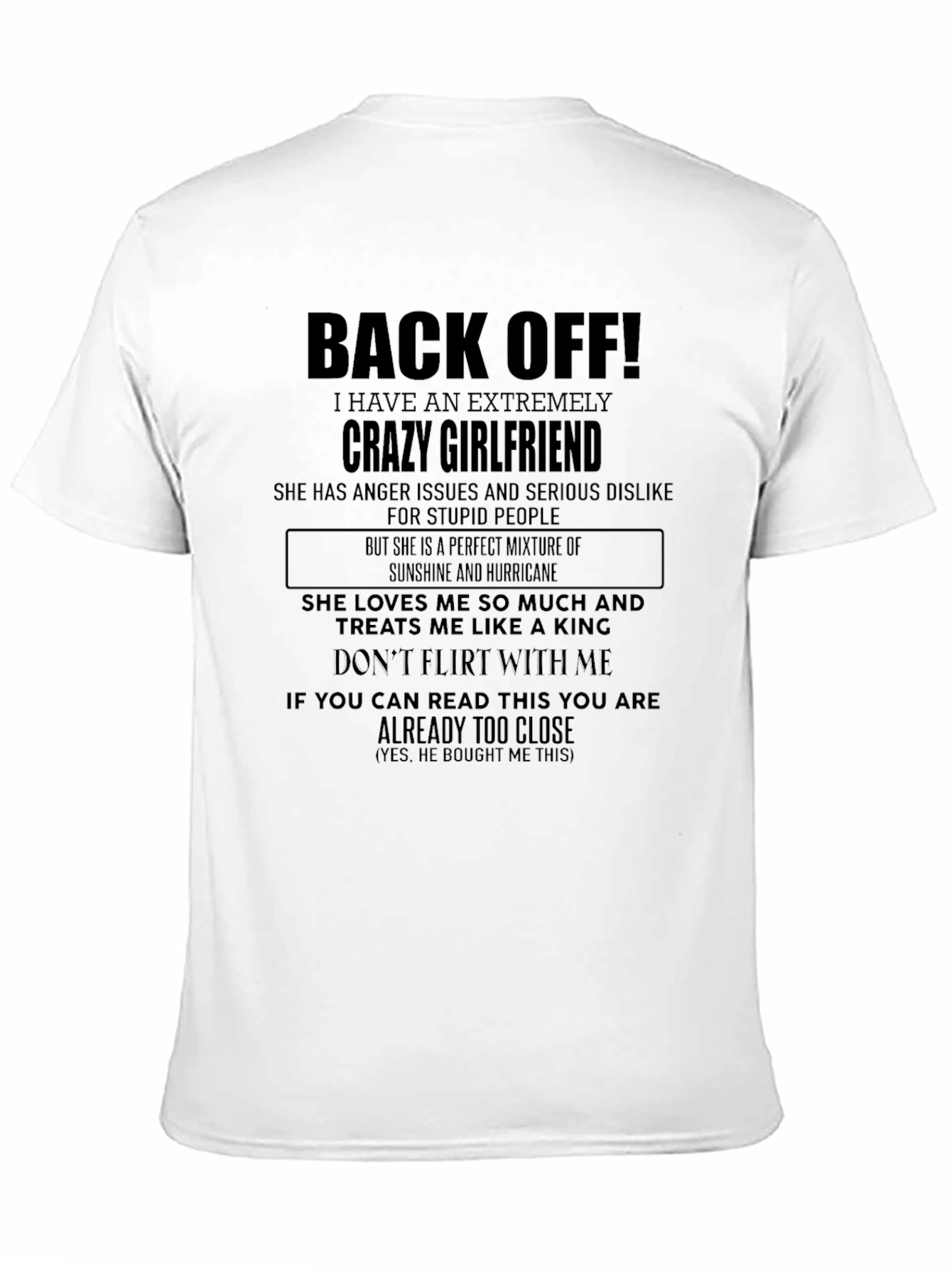 Back Off Crazy Girlfriend Graphic Tee