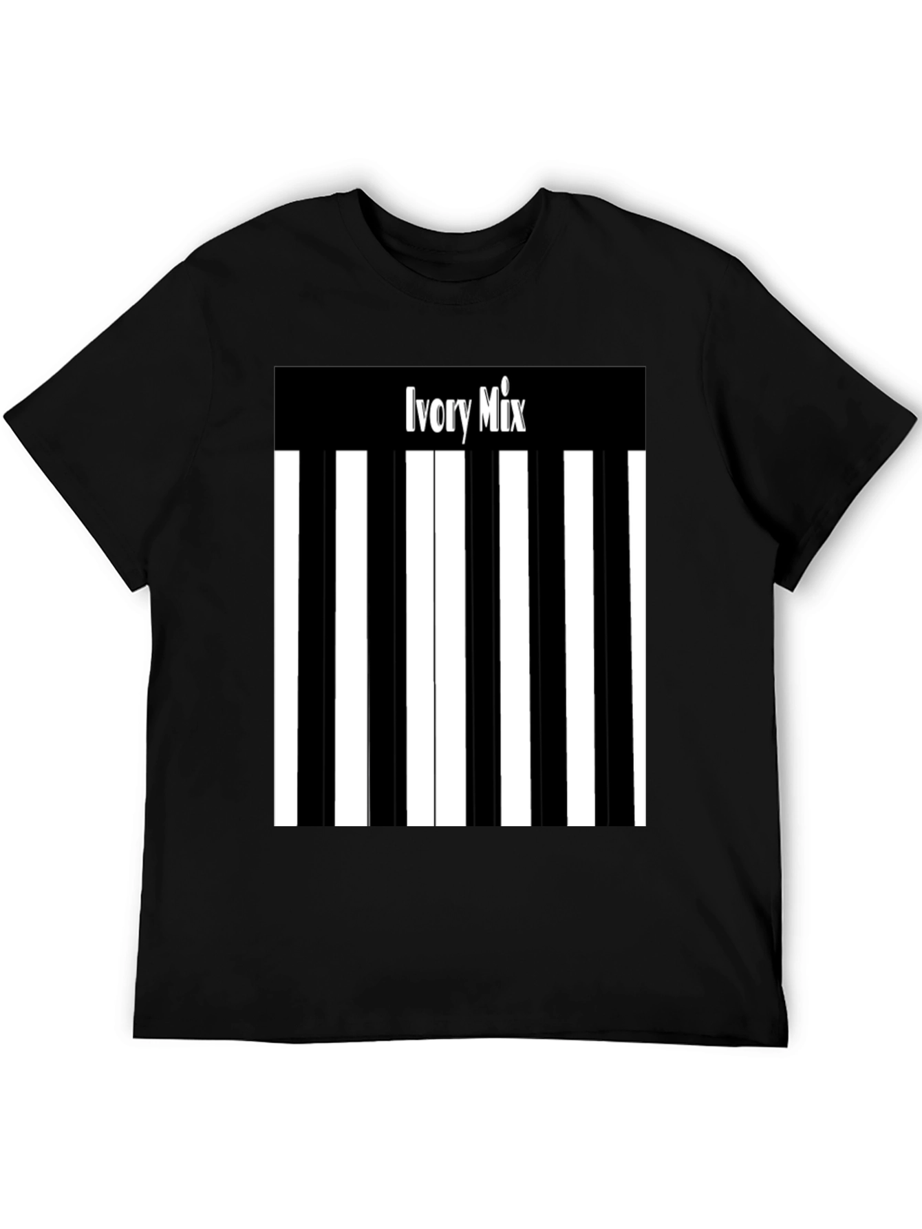 Ivory Mix Piano Keys Graphic Tee - Black