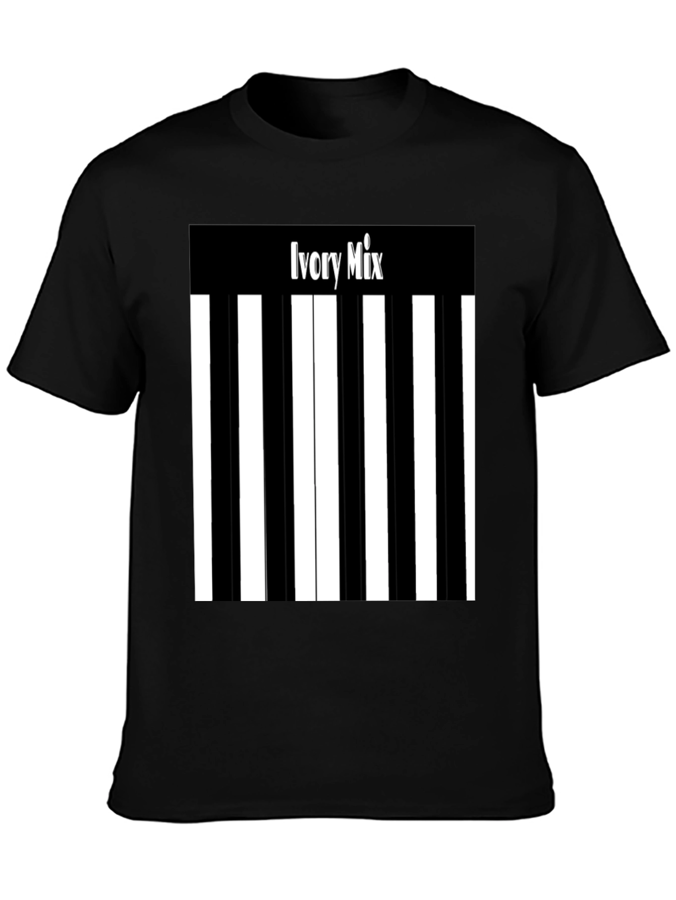 Ivory Mix Piano Keys Graphic Tee - Black