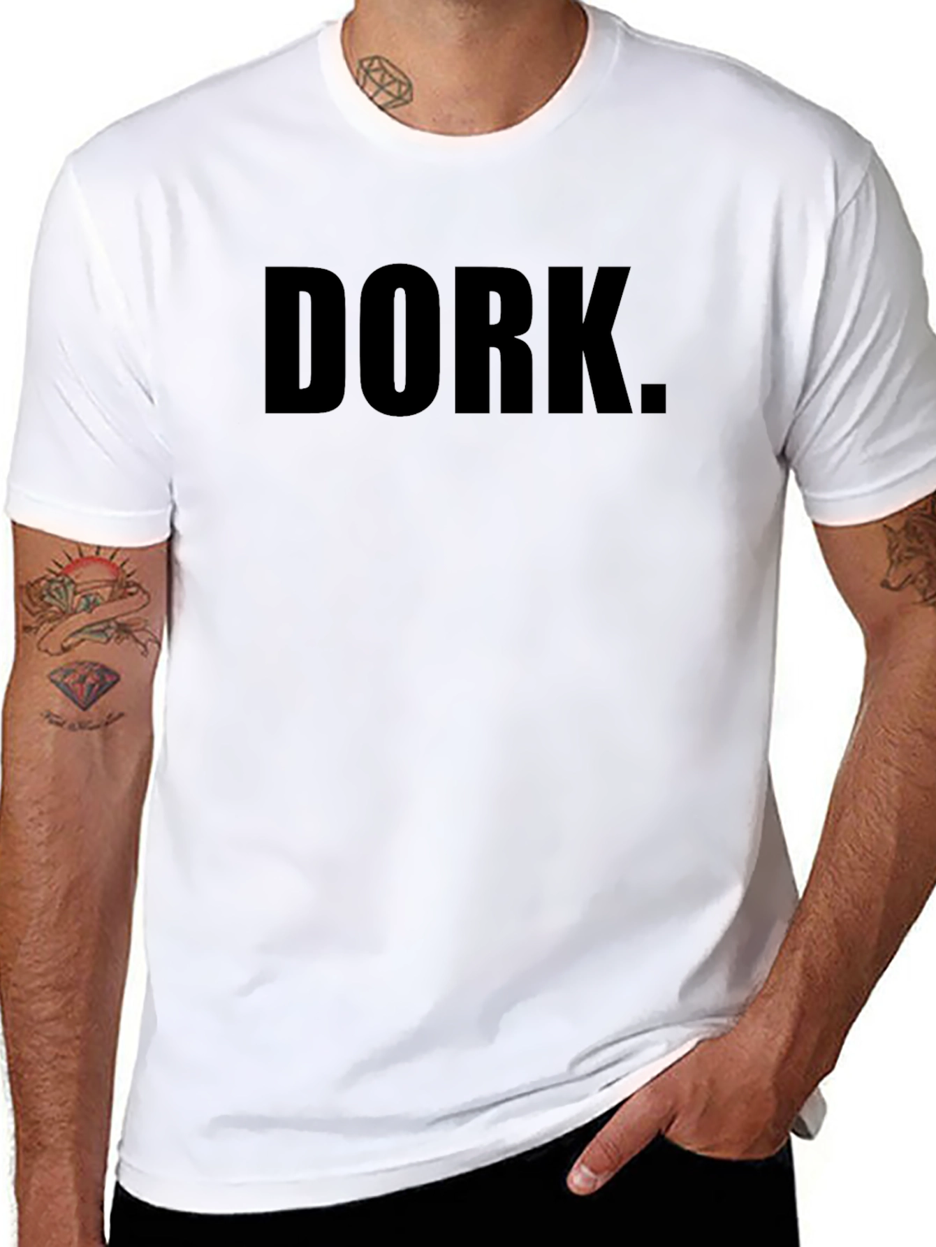 Dork T-Shirt - Black Crew Neck Casual Tee