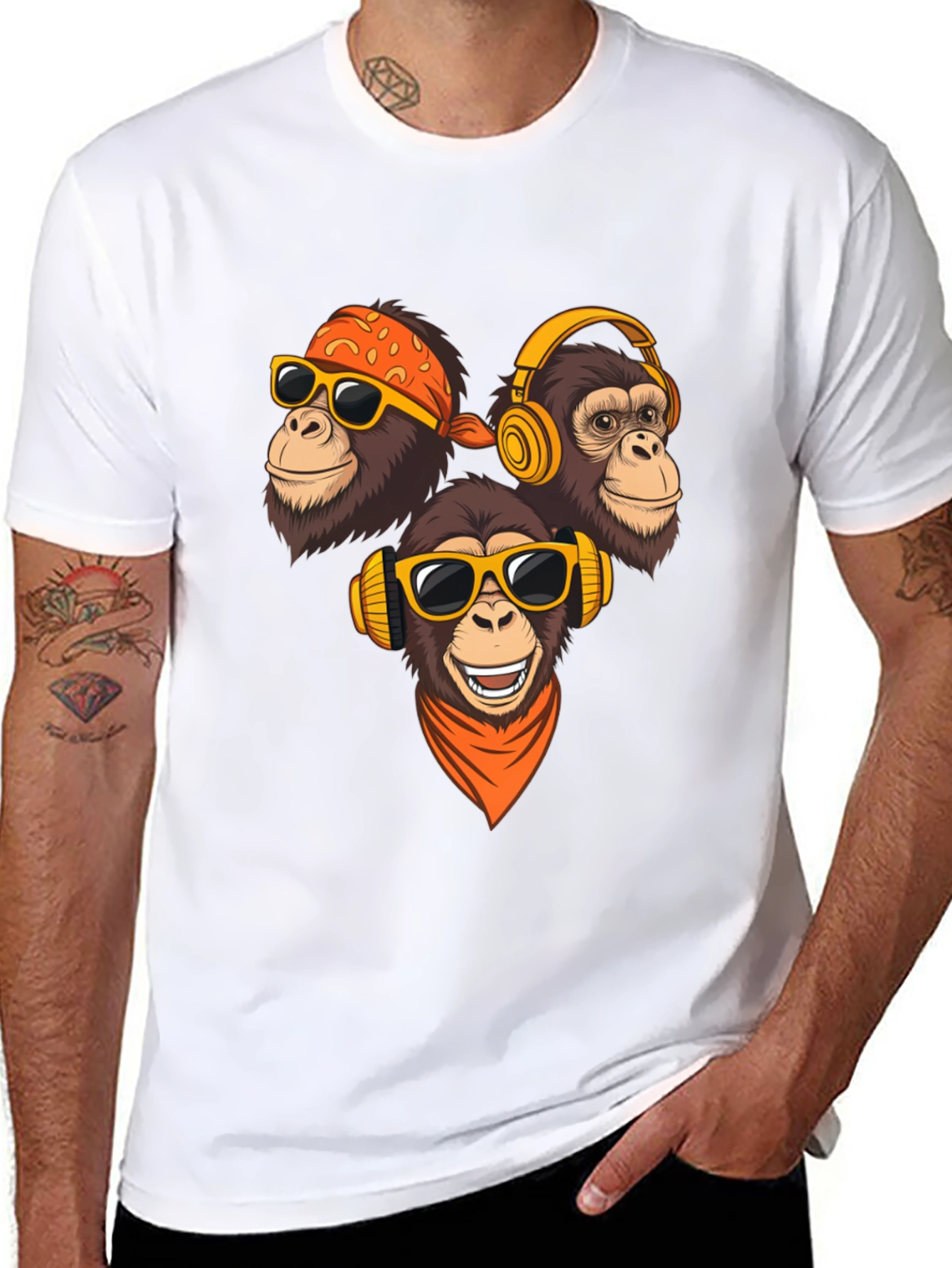 Cool Monkey Graphic T-Shirt - Black