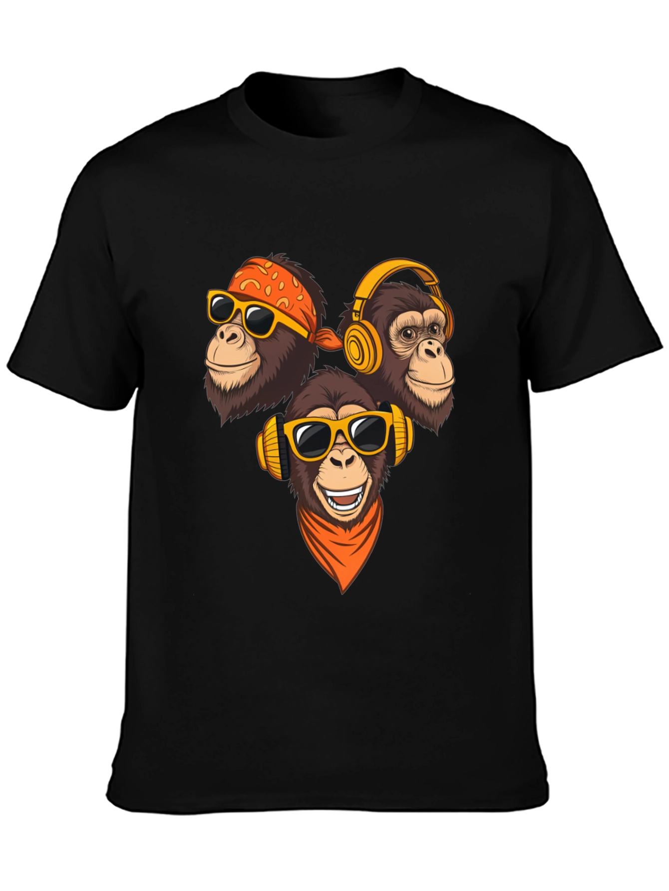Cool Monkey Graphic T-Shirt - Black