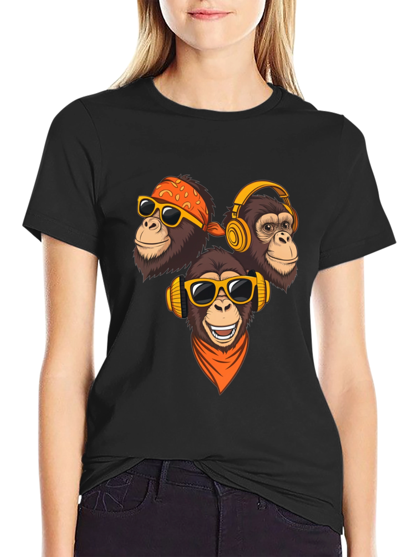 Cool Monkey Graphic T-Shirt - Black