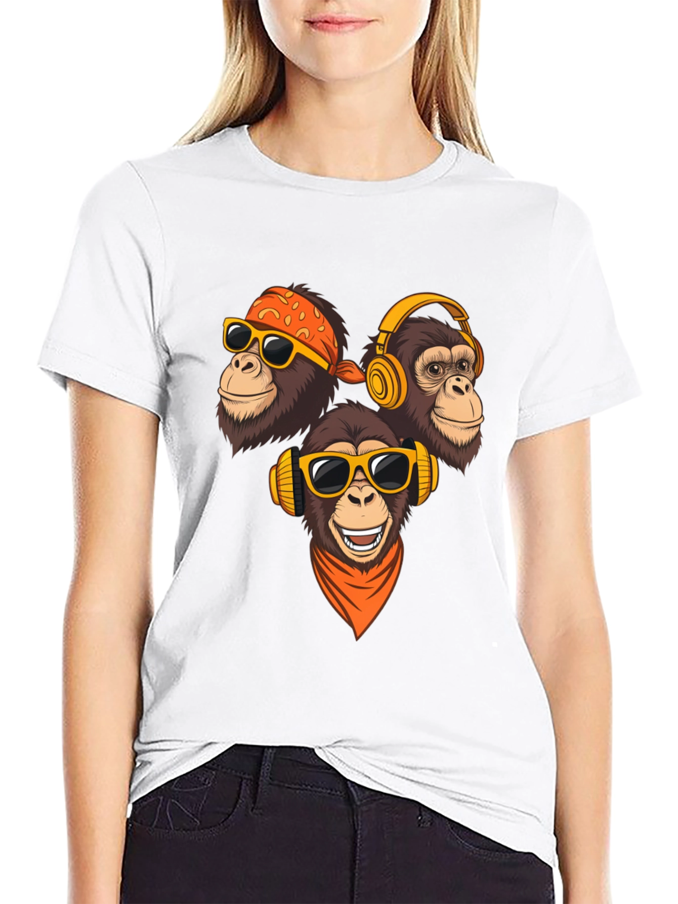 Cool Monkey Graphic T-Shirt - Black
