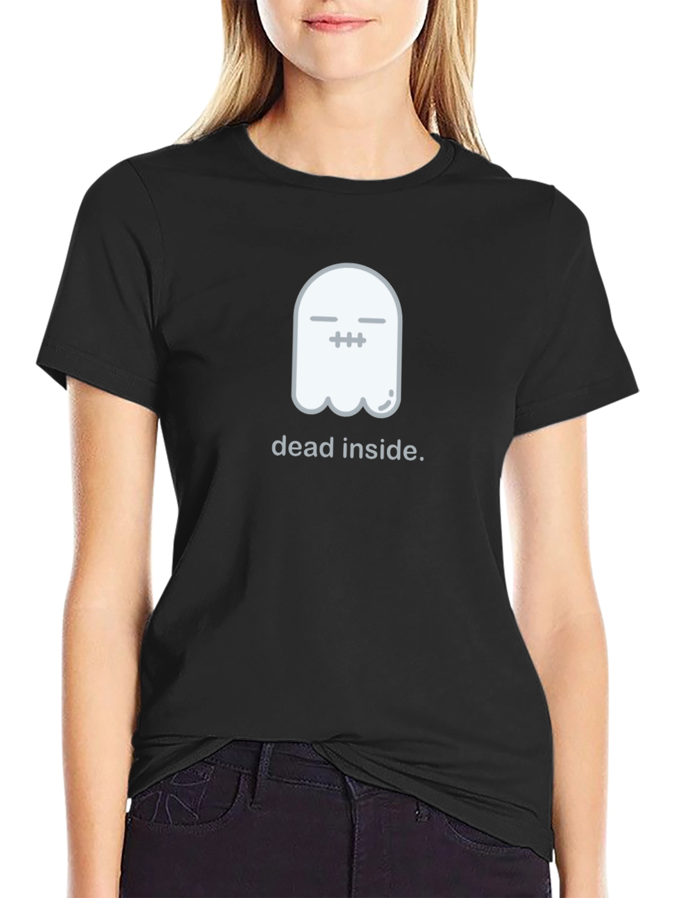 Dead Inside Ghost Graphic Black T-Shirt