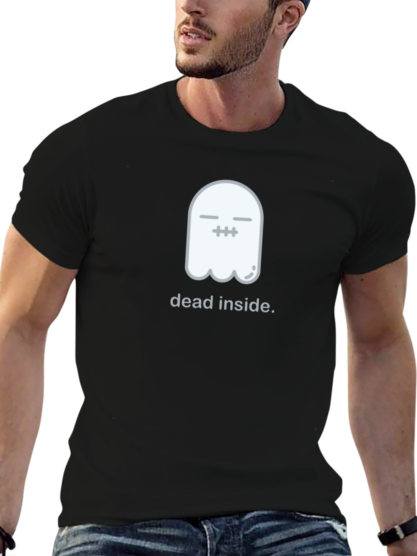 Dead Inside Ghost Graphic Black T-Shirt