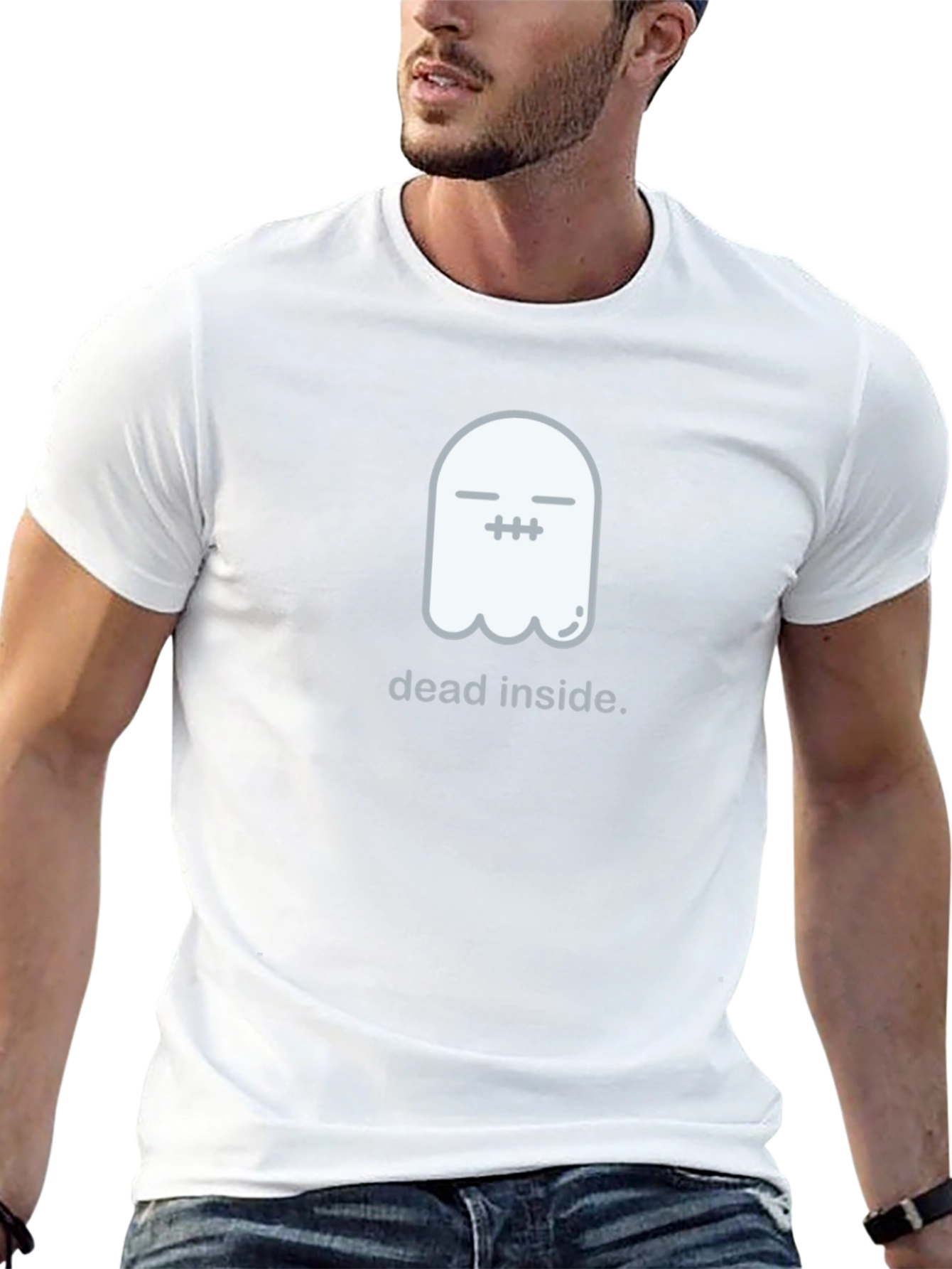 Dead Inside Ghost Graphic Black T-Shirt