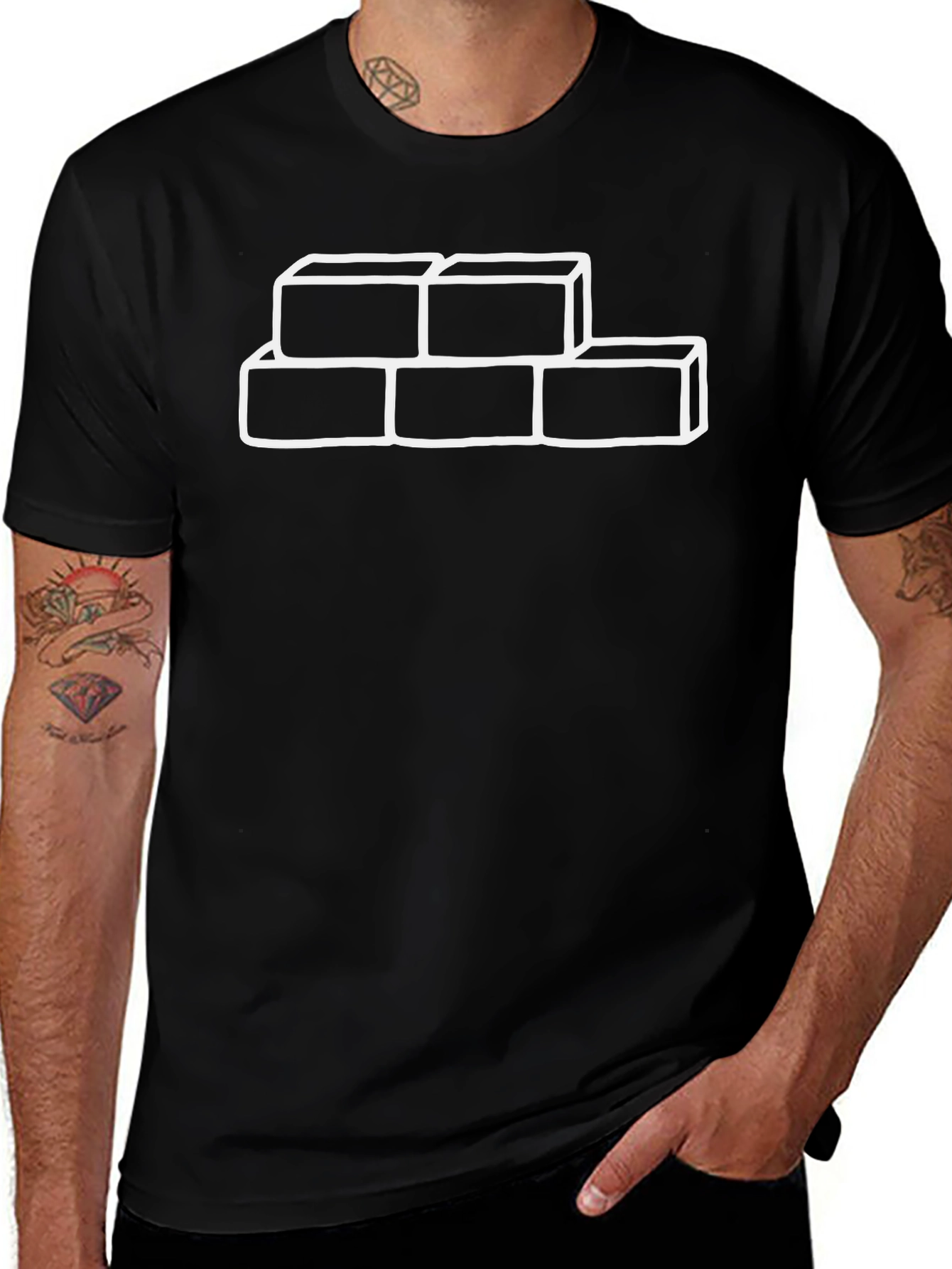 Brick Wall Graphic Tee - Classic Black