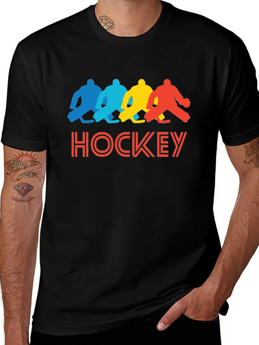 Hockey Player Graphic Tee - Retro Style