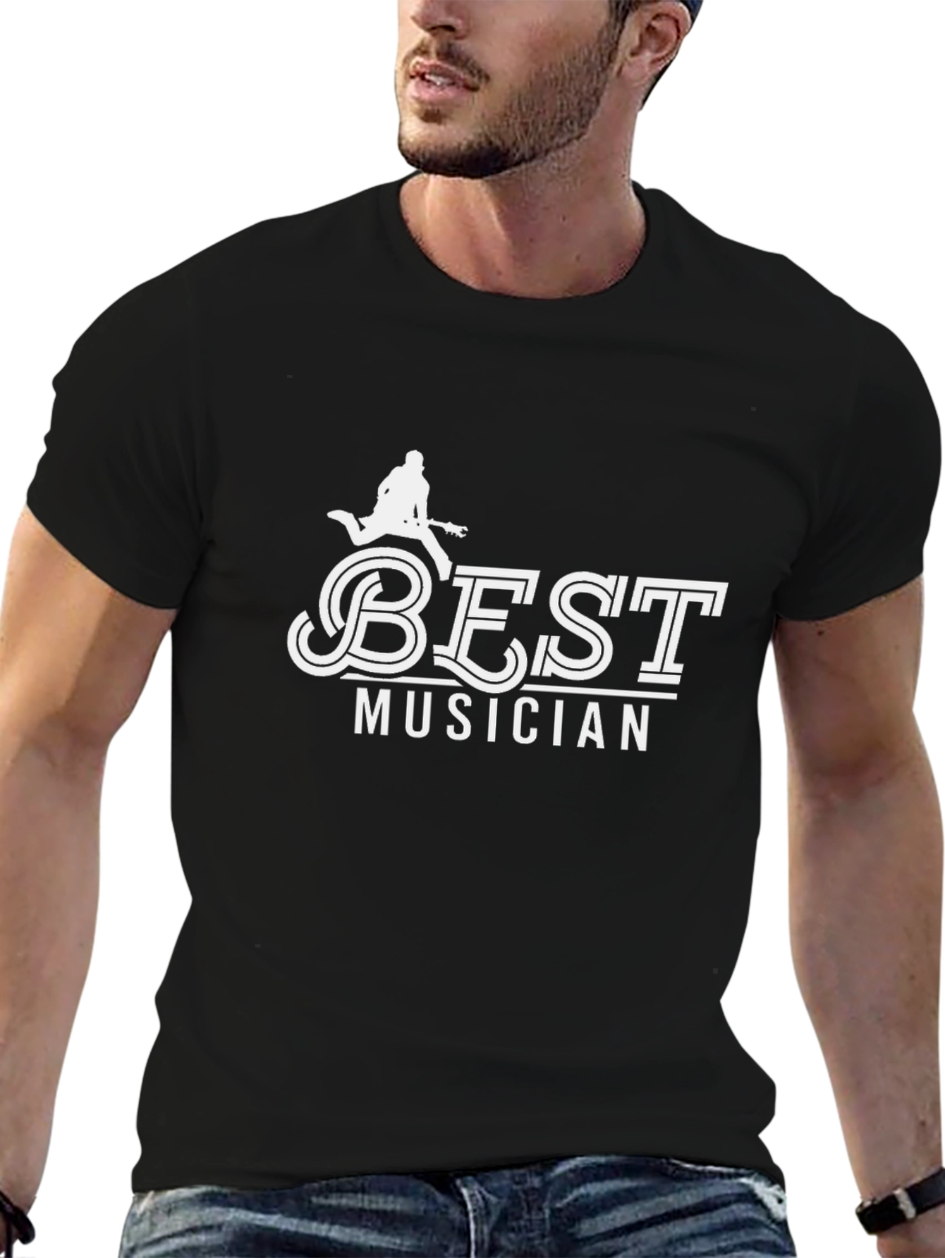 Best Musician Graphic Tee - Black Cotton T-Shirt
