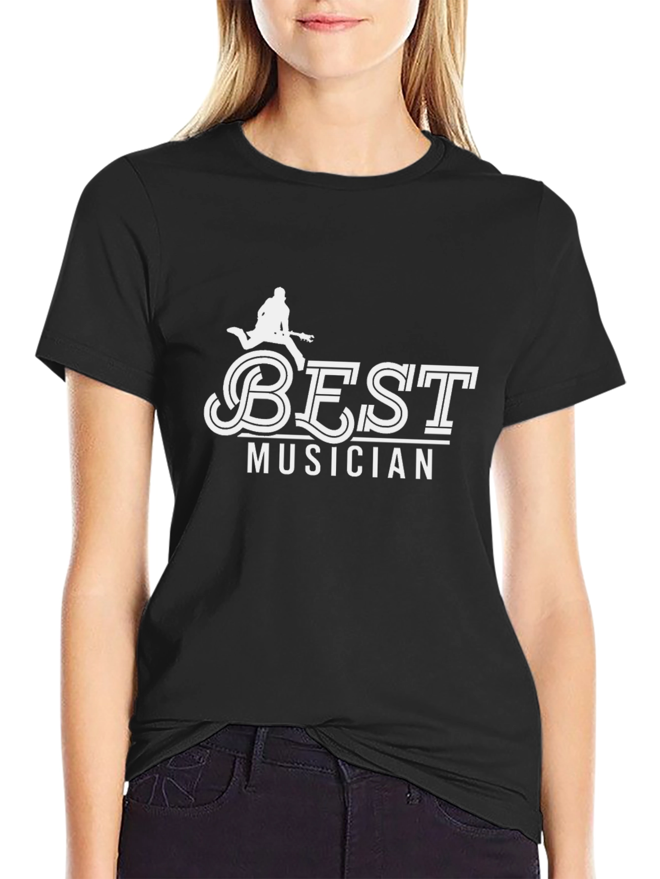 Best Musician Graphic Tee - Black Cotton T-Shirt