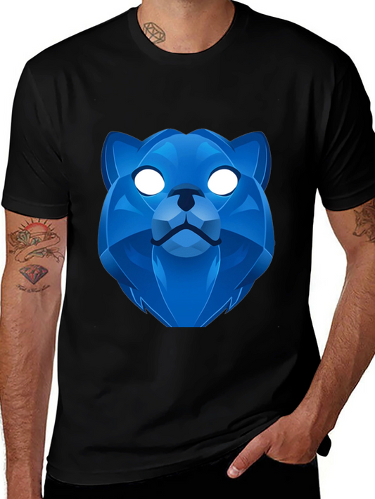 Geometric Blue Bear Graphic Tee