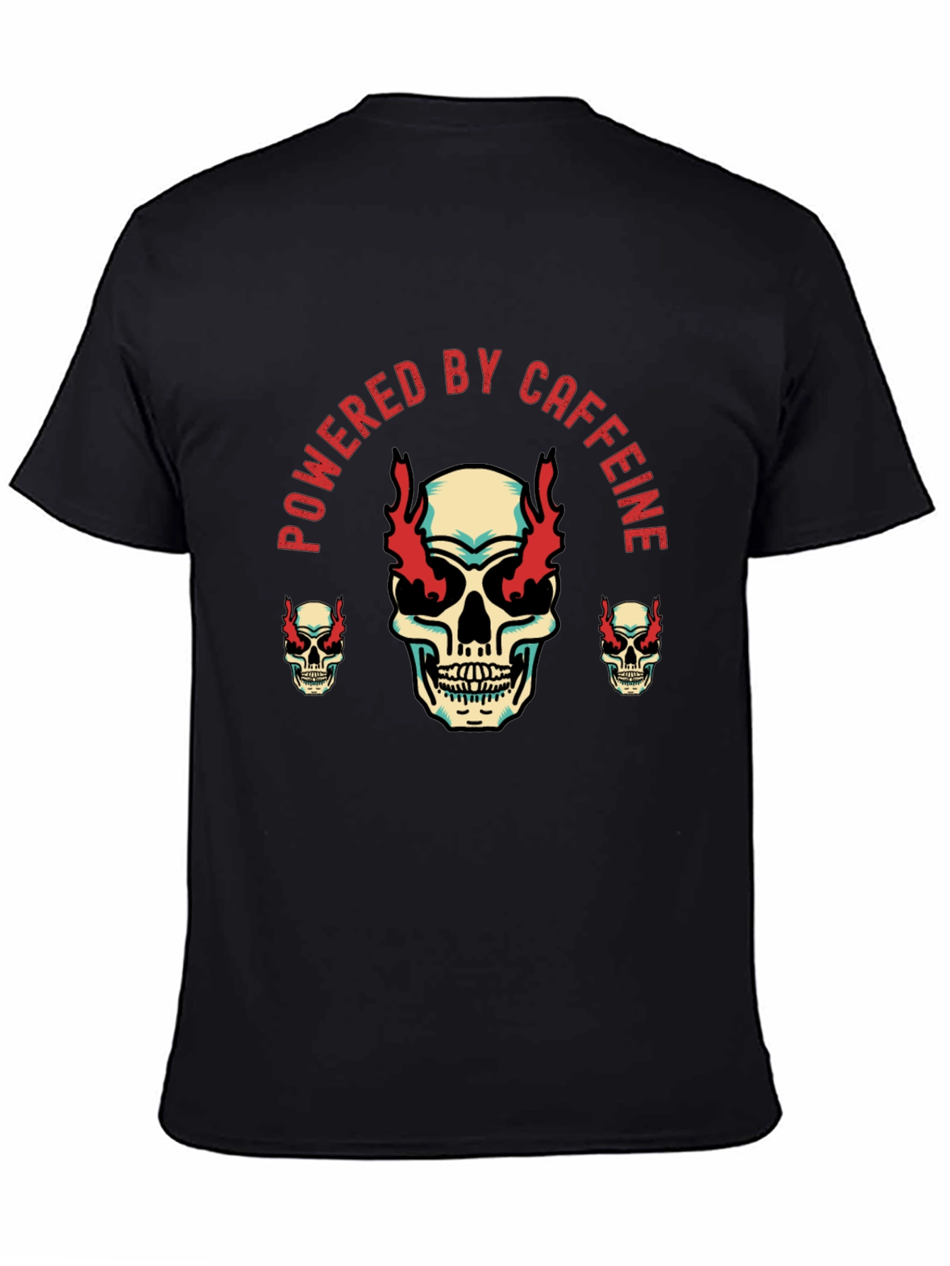 Powered by Caffeine Skull Graphic Tee