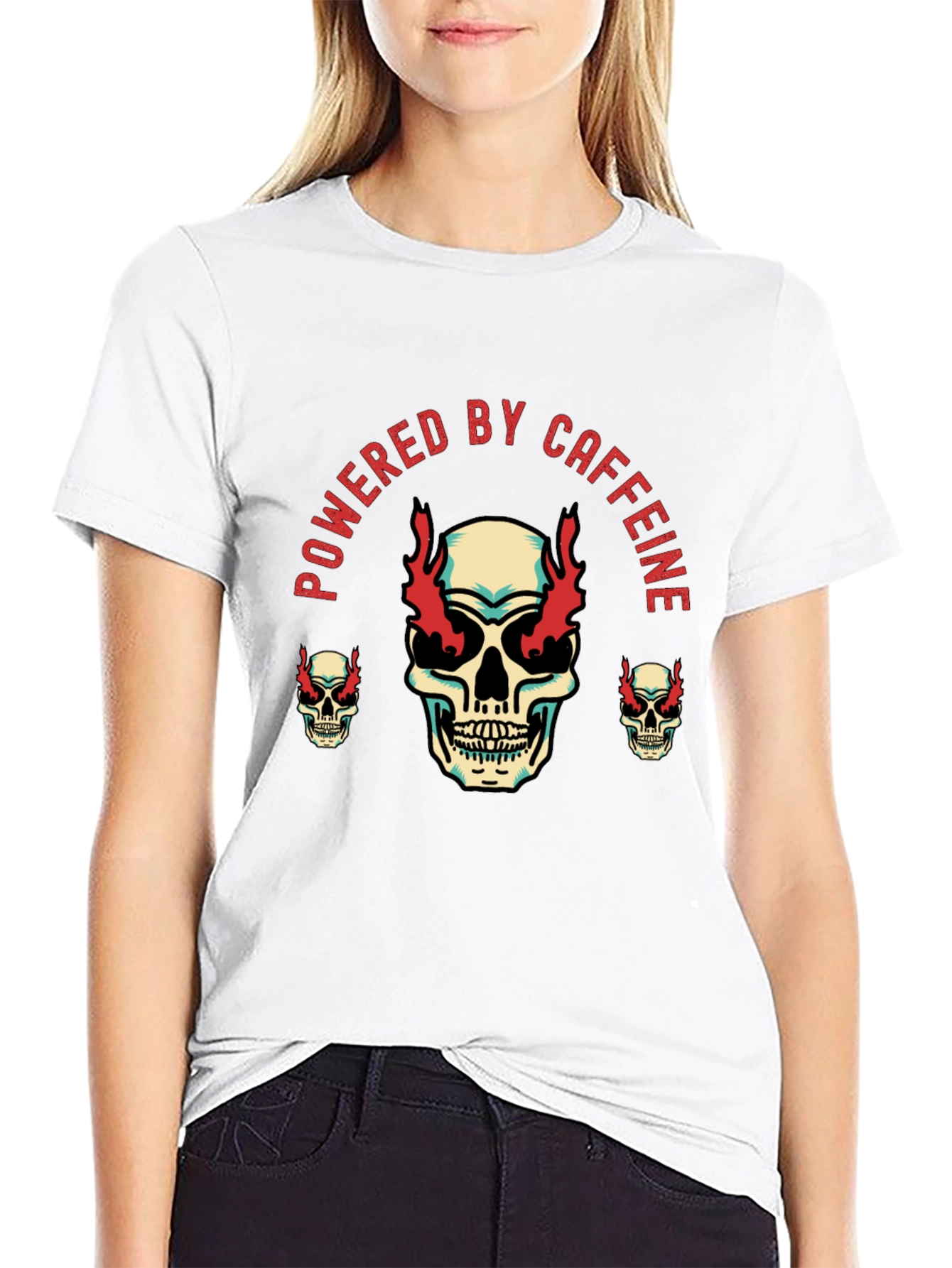 Powered by Caffeine Skull Graphic Tee