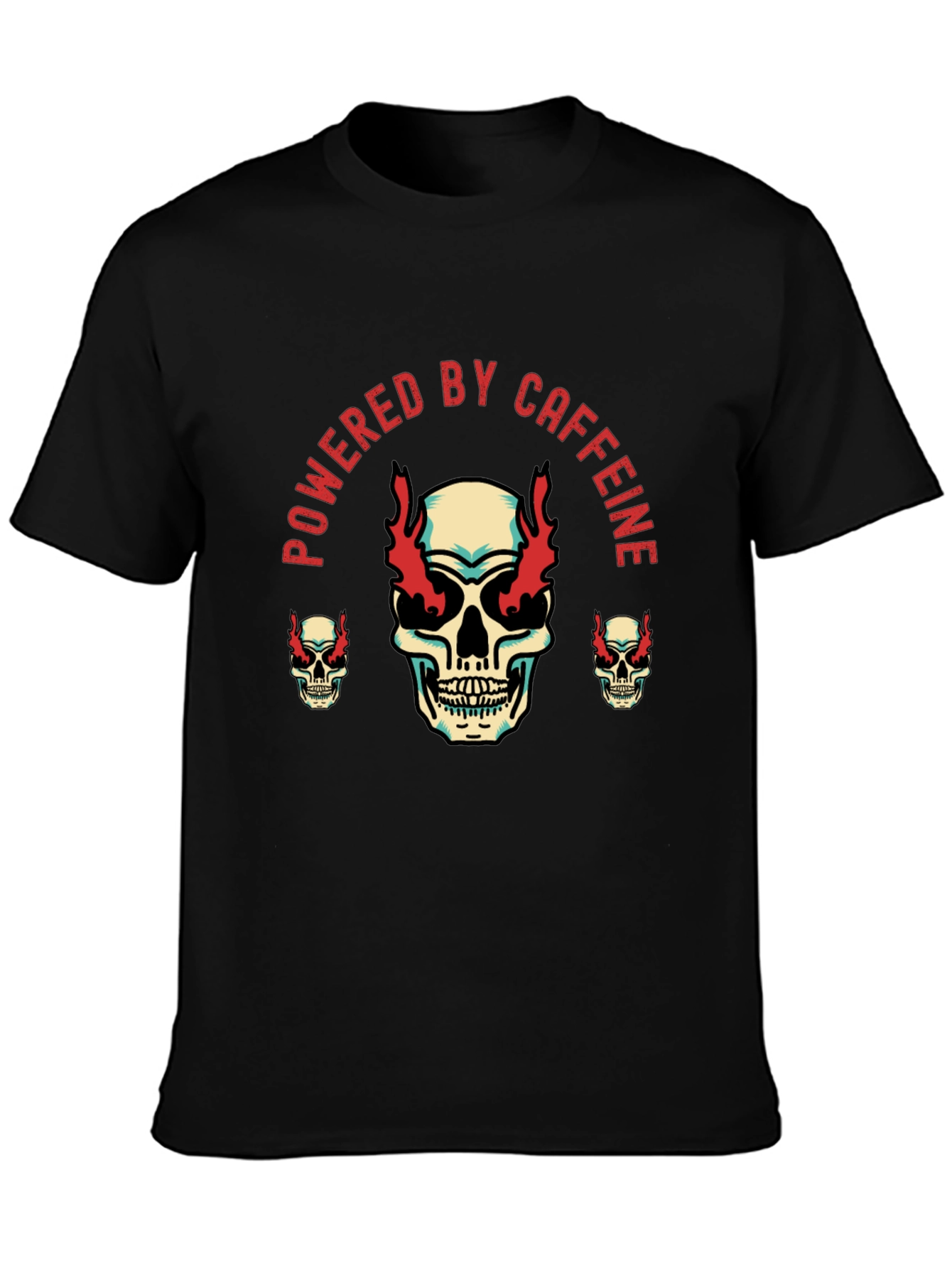 Powered by Caffeine Skull Graphic Tee