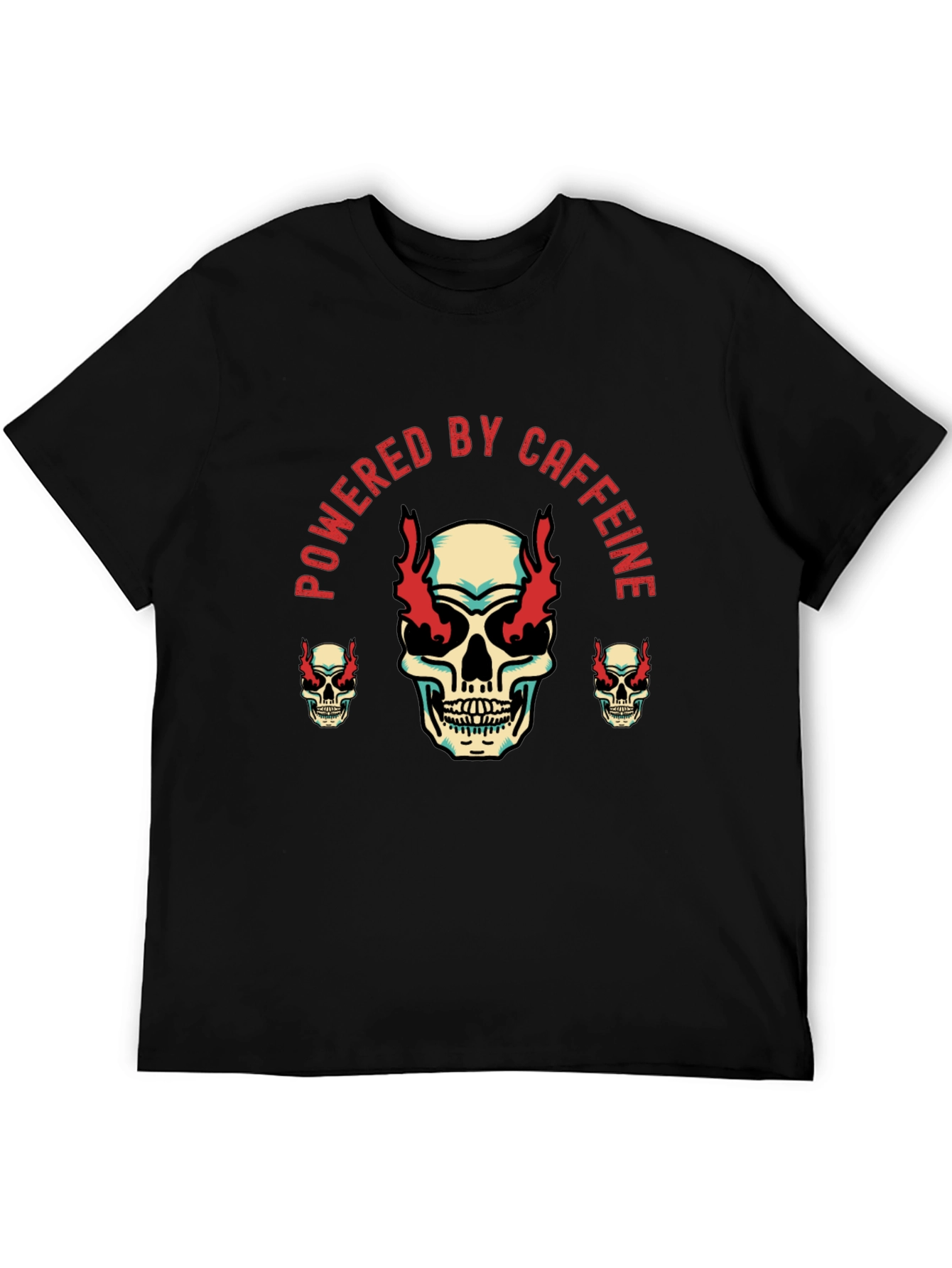 Powered by Caffeine Skull Graphic Tee