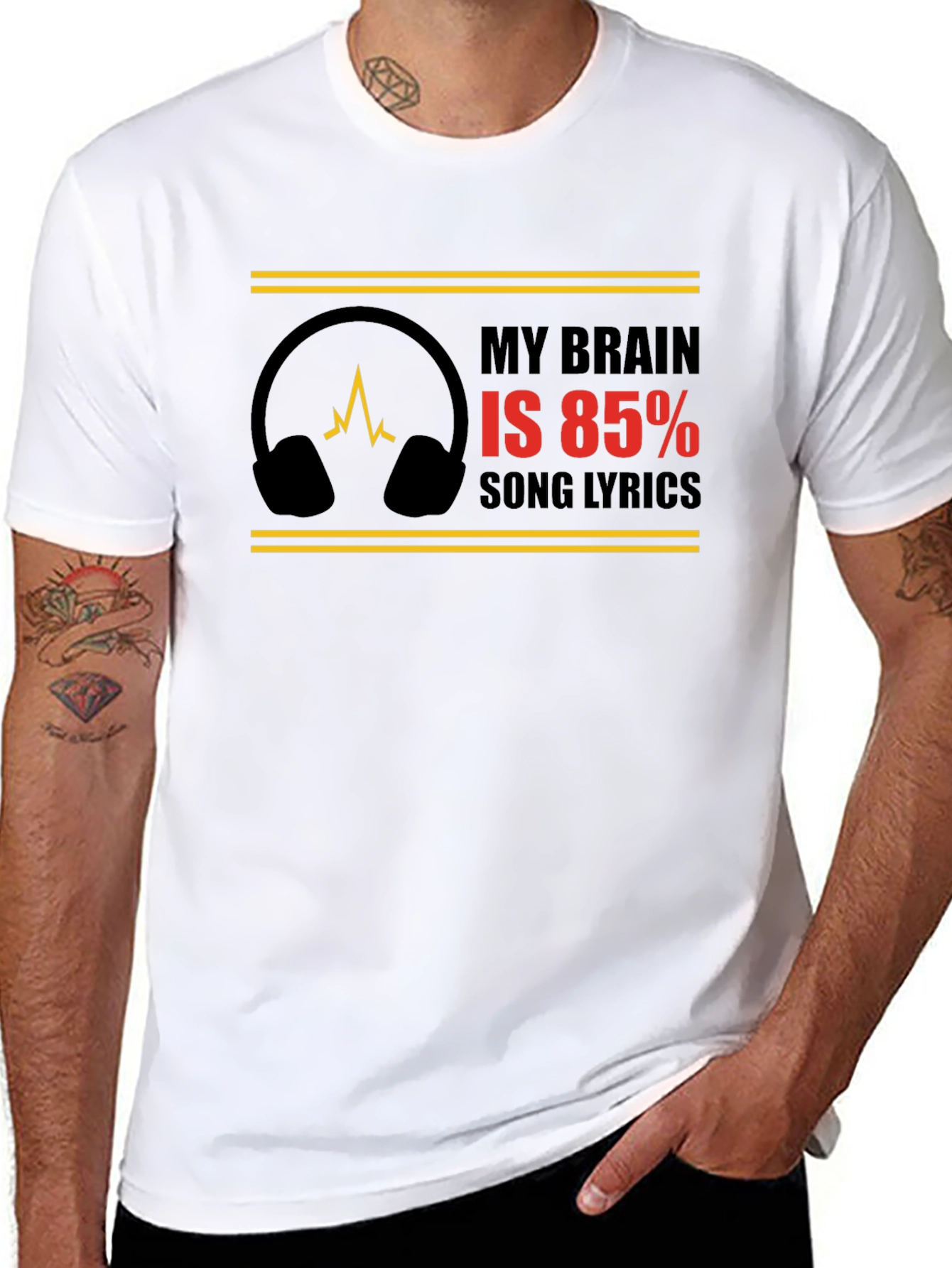 My Brain is 85% Song Lyrics Graphic Tee