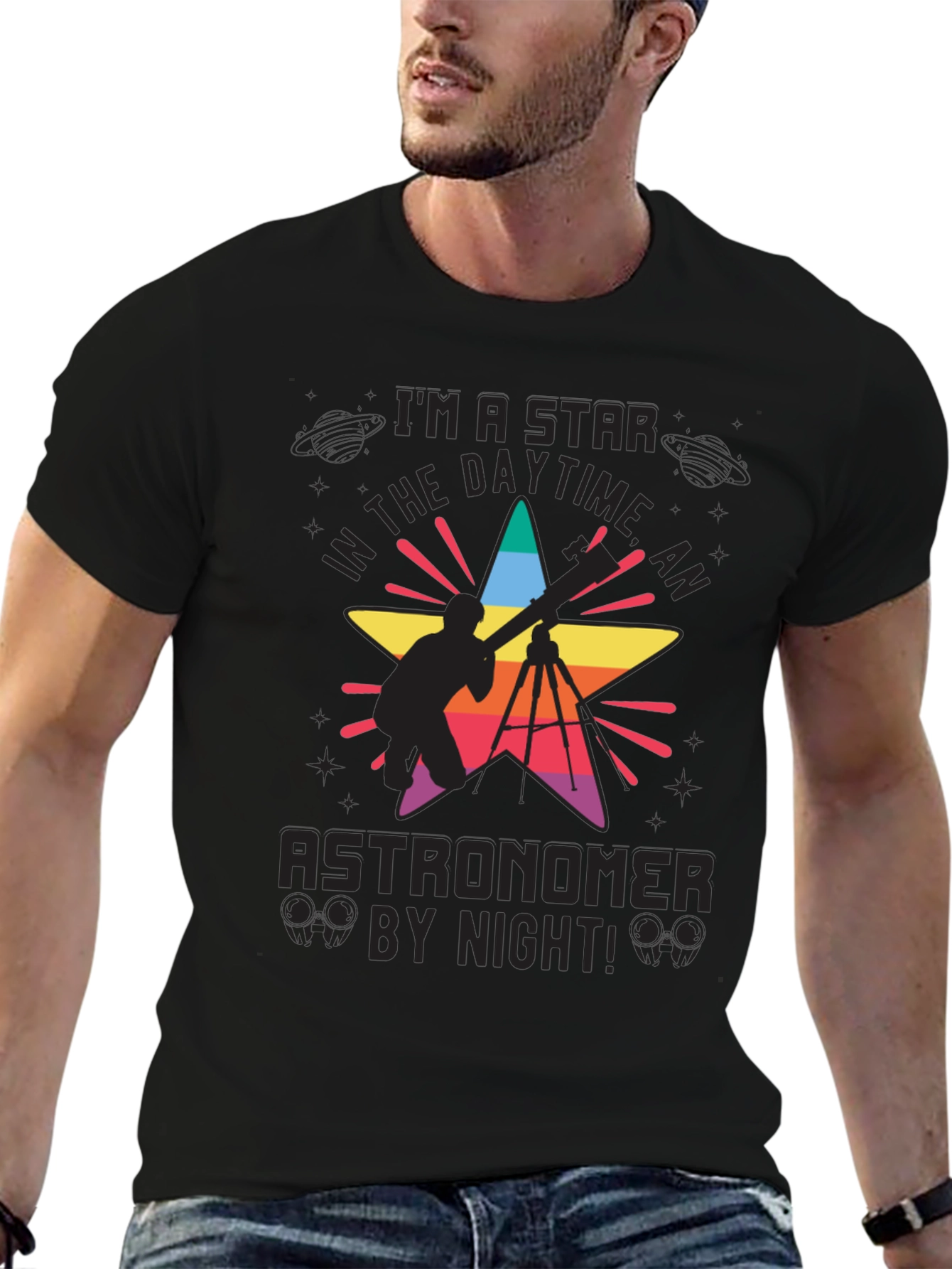 Im a Star Astronomer Black T-Shirt