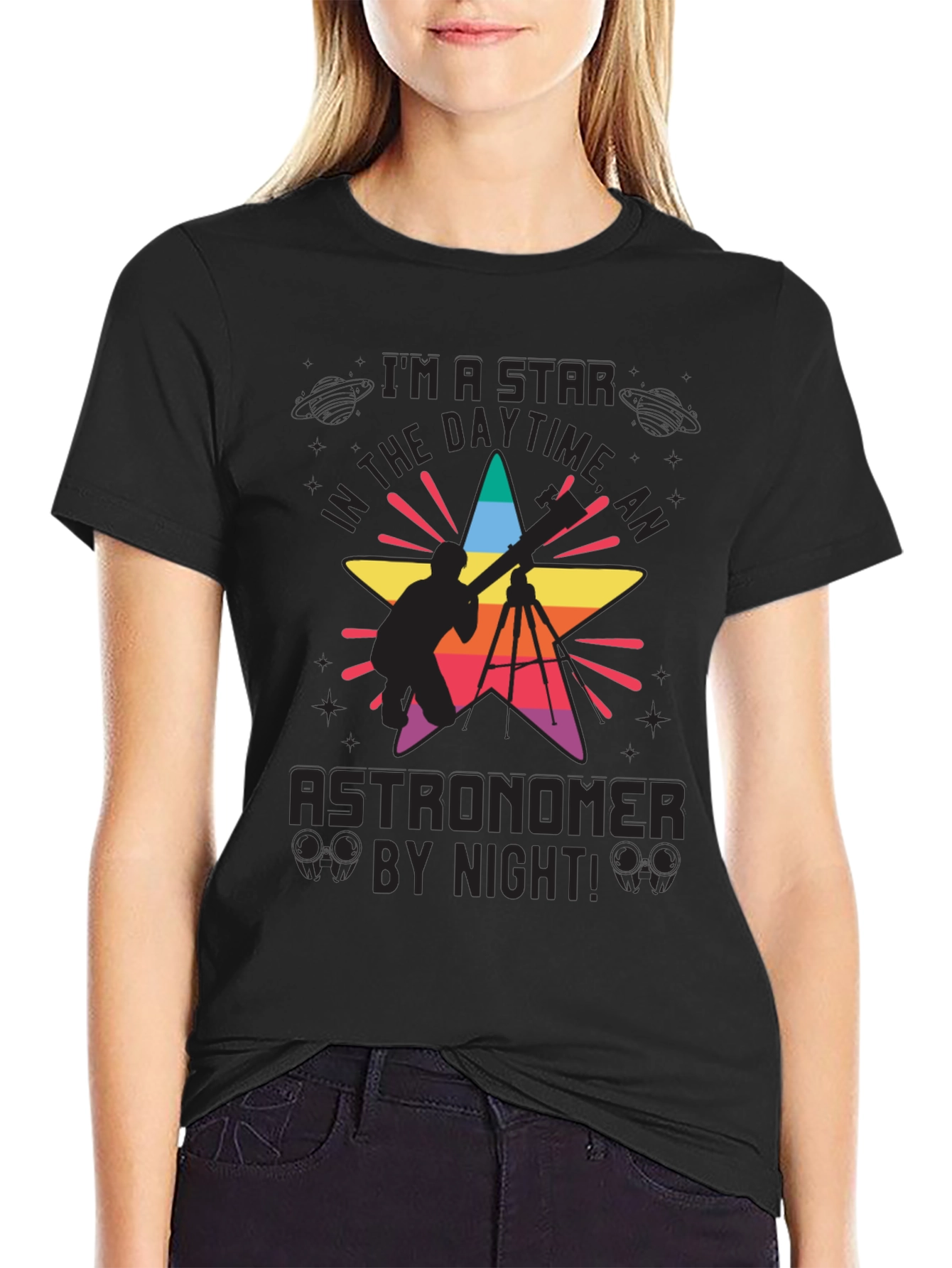 Im a Star Astronomer Black T-Shirt