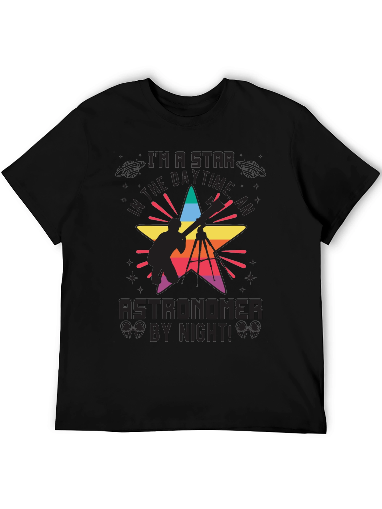 Im a Star Astronomer Black T-Shirt