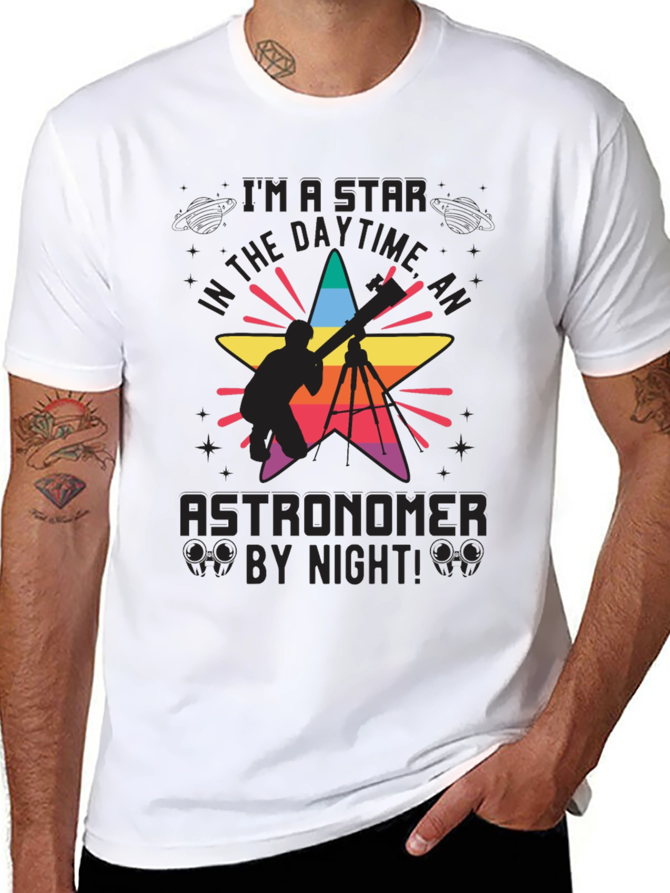 Im a Star Astronomer Black T-Shirt