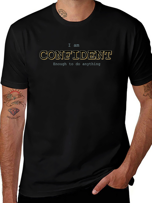Confident Graphic Tee - Black Cotton Blend